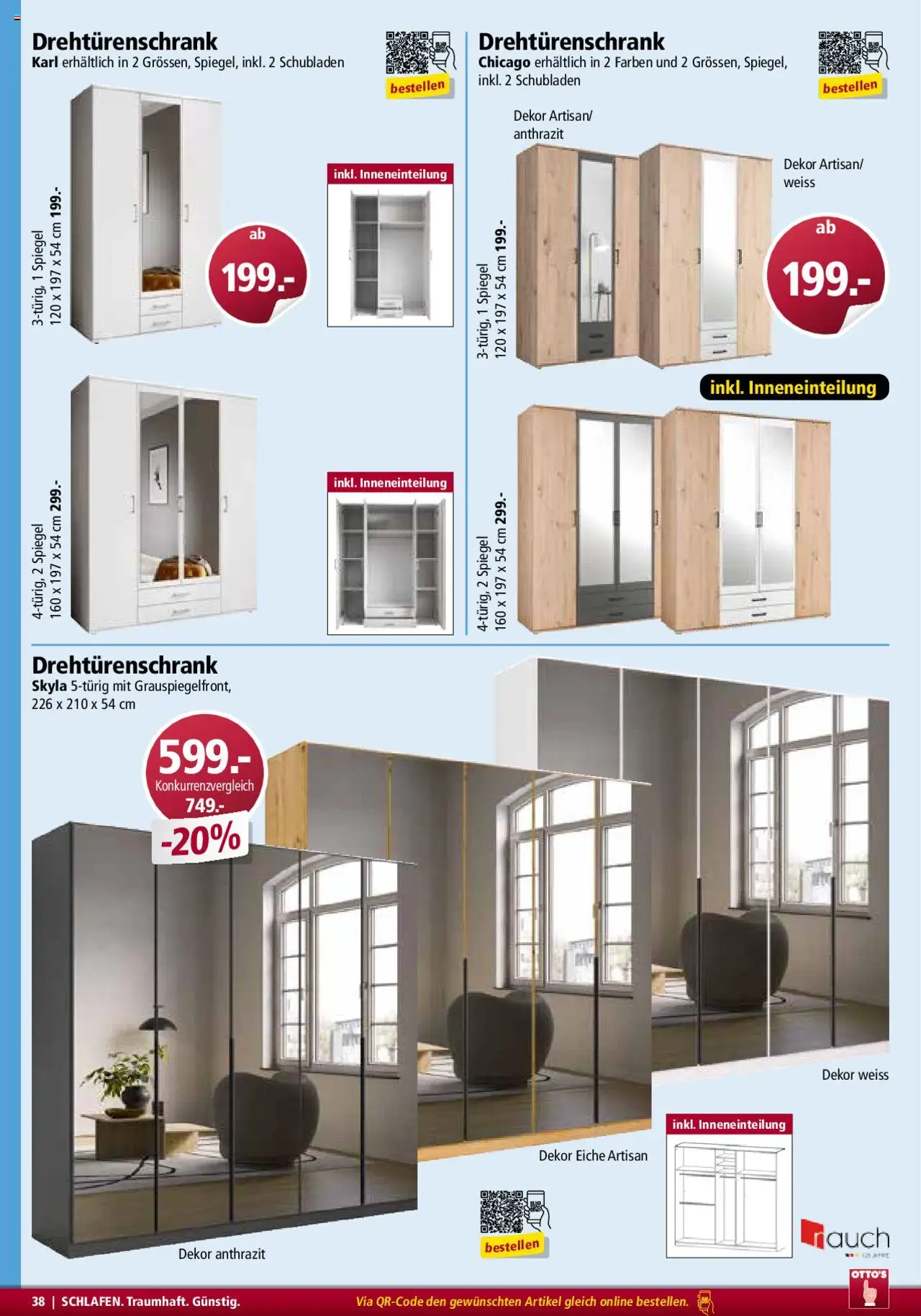 Otto's  Möbelflyer ab 01.07.2025 | Seite: 38 | Produkte: Spiegel, Drehtürenschrank