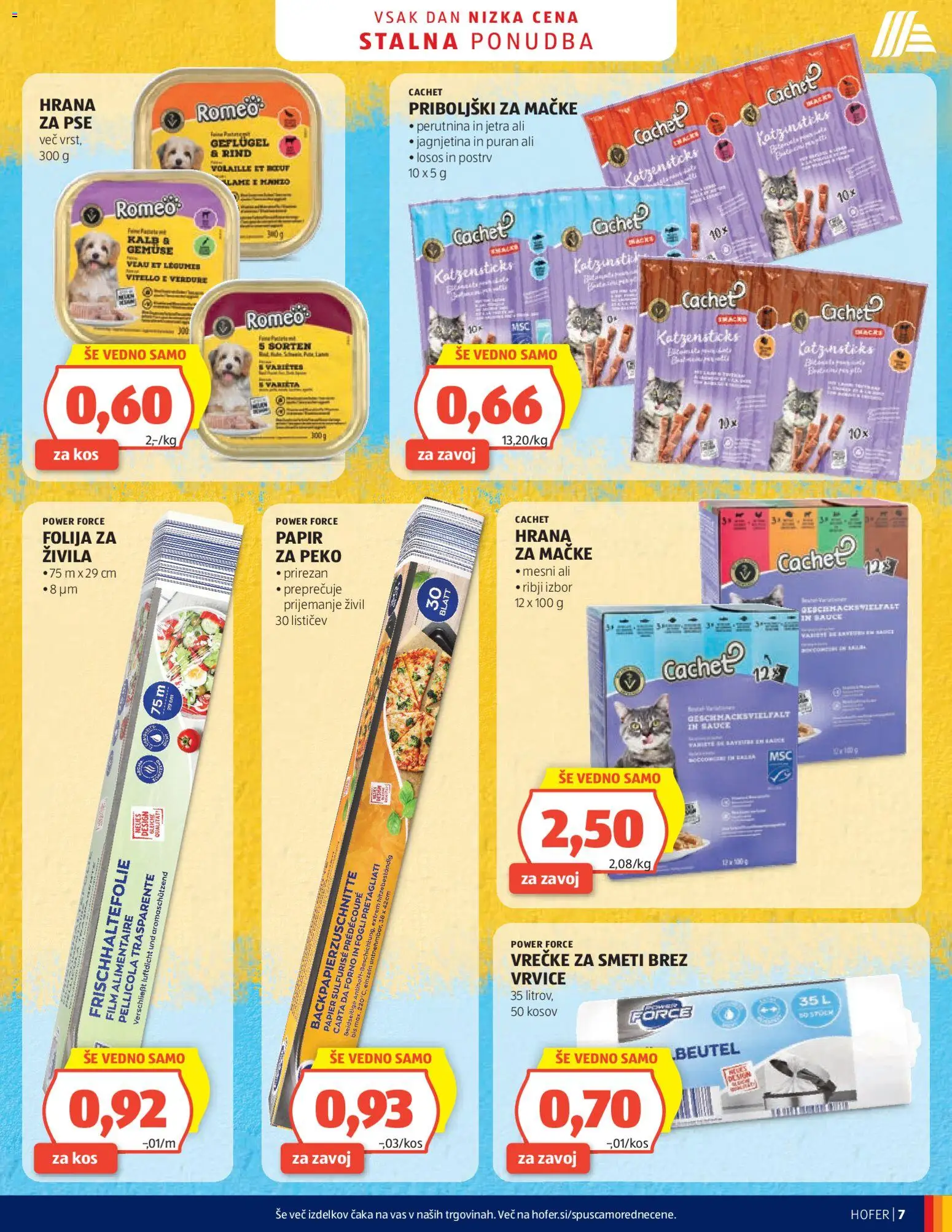 Novi Hofer katalog ponudbe – veljaven od 11.03.2026 | Stran: 7 | Izdelki: Hrana za mačke, Hrana za pse, Losos, Priboljški