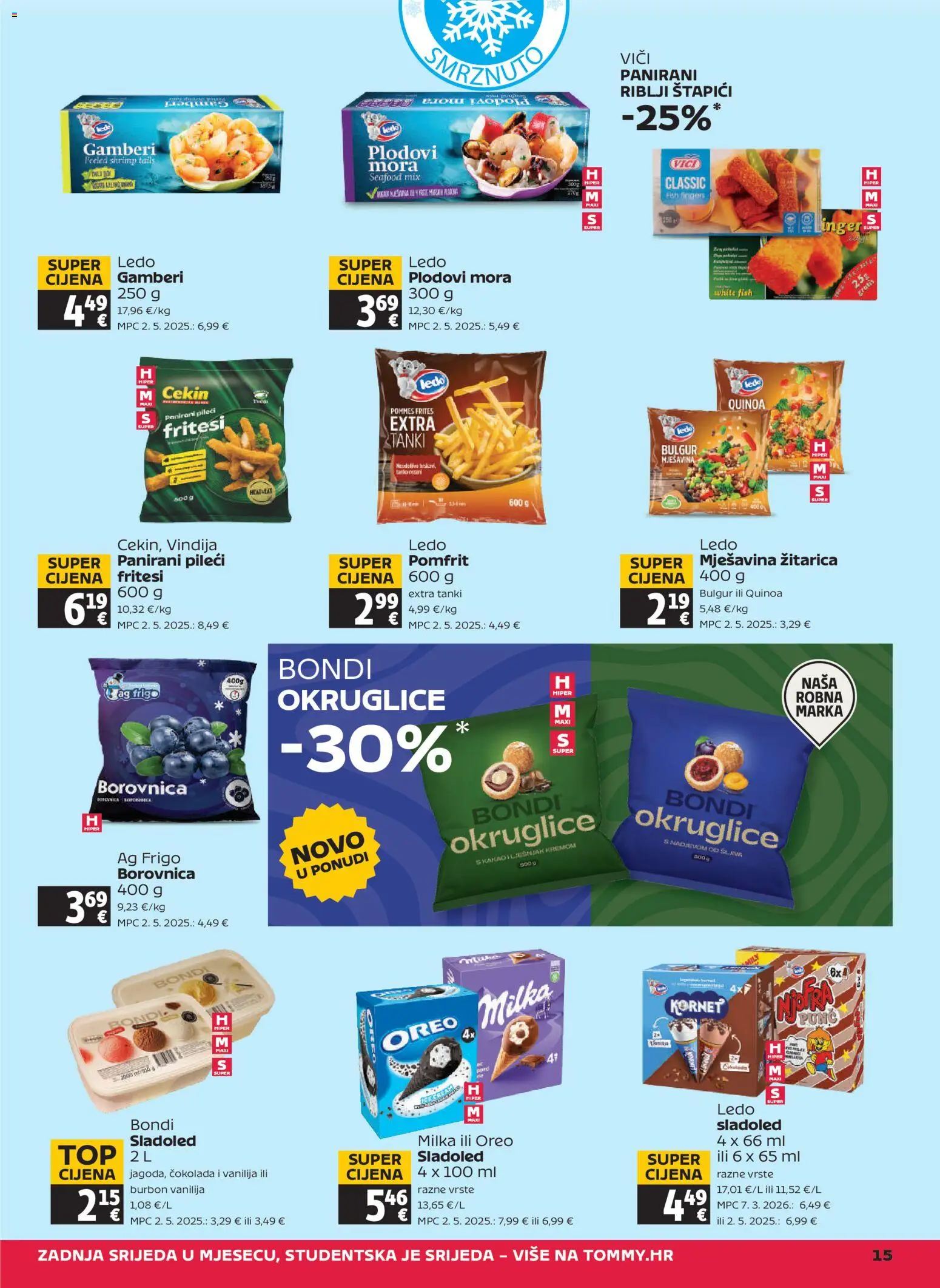 Tommy katalog | vrijedi od 23.04.2026 | Stranica: 15 | Proizvodi: Burbon, Štapići, Kornet, Bulgur