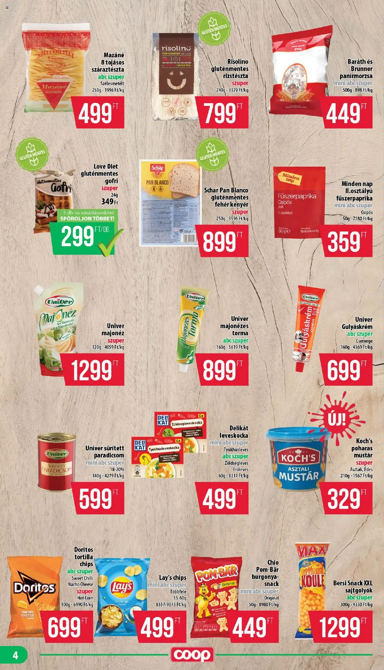 COOP akciós ujság - amely érvényes a következő dátumtól: 25.09.2025 | Oldal: 4 | Termékek: Kenyér, Paradicsom, Panírmorzsa, Majonéz