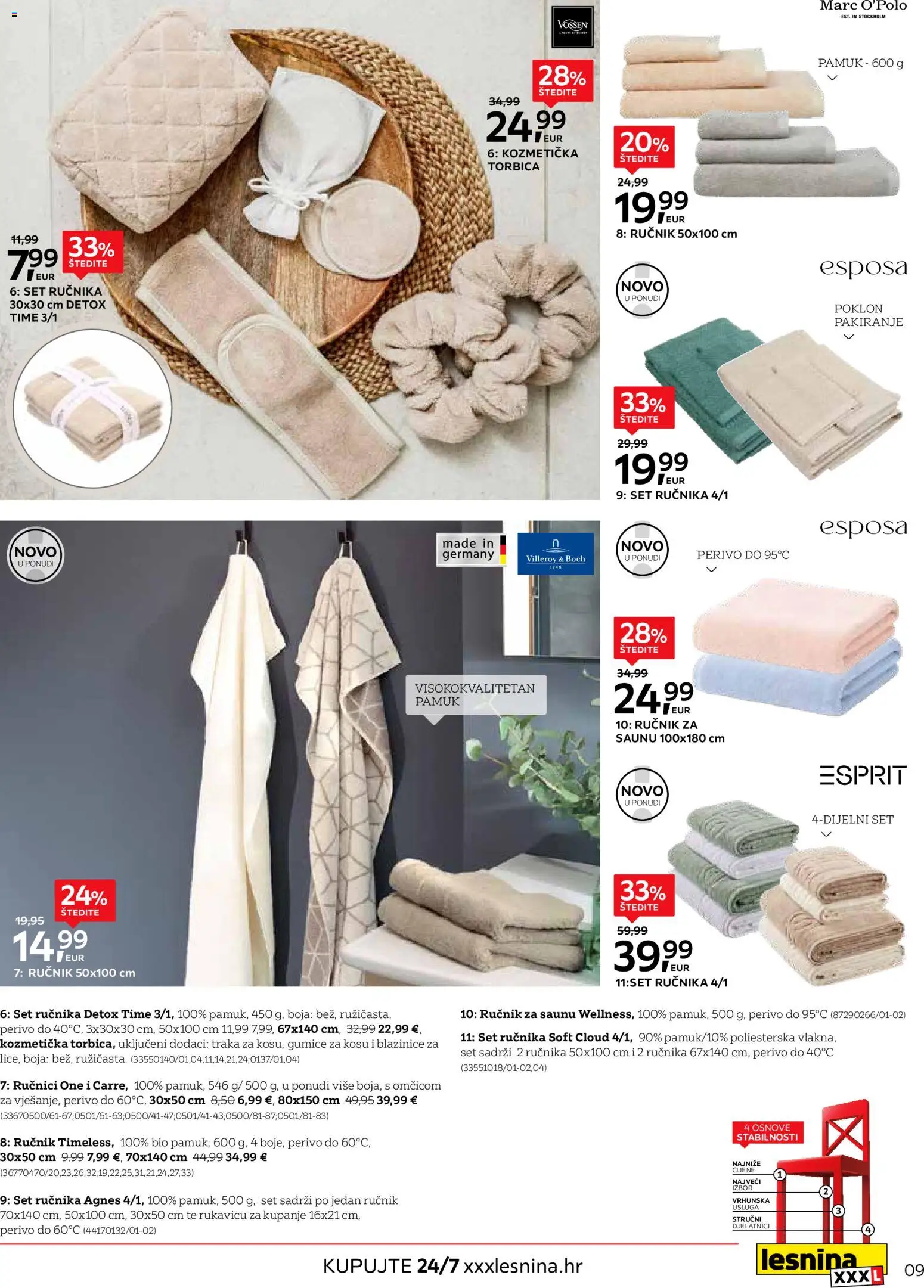 Lesnina katalog | vrijedi od 01.04.2026 | Stranica: 9 | Proizvodi: Ručnik, Torbica, Gumice