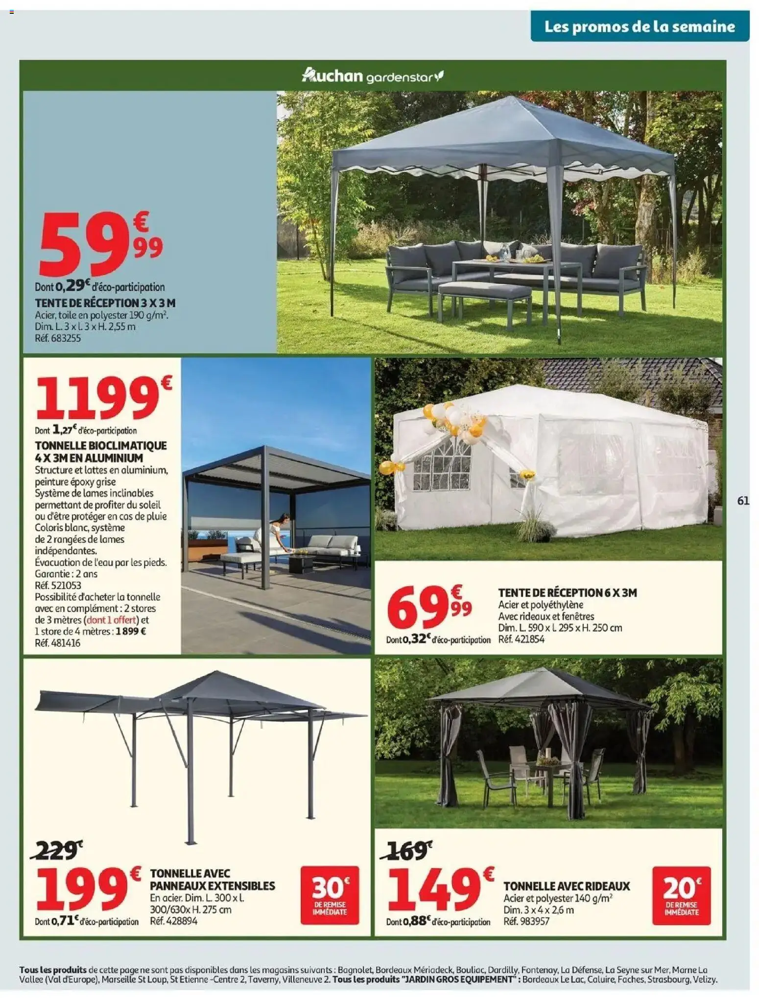 {H1} | Page: 63 | Produits: Tente, Store, Tonnelle