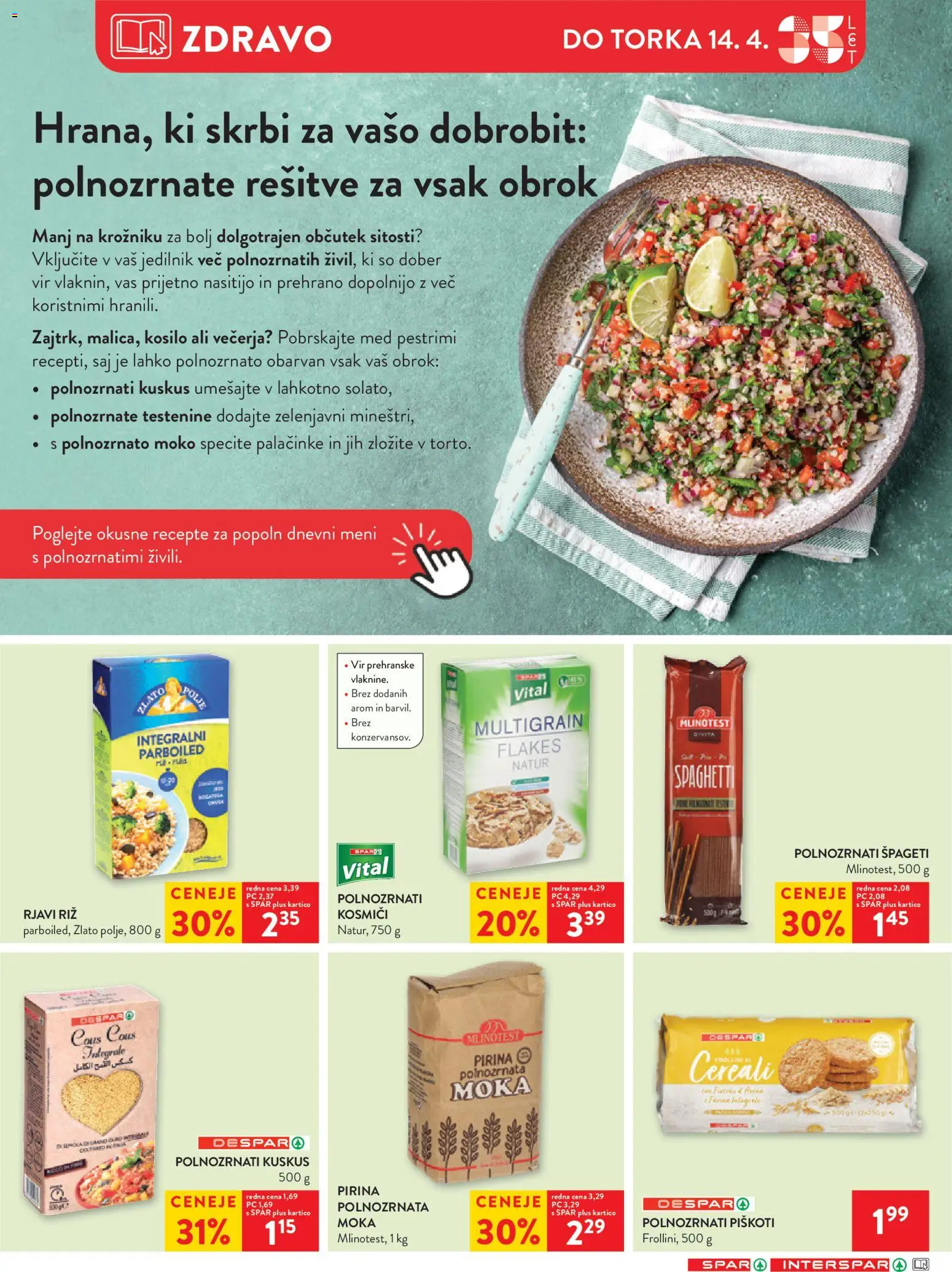 Novi Spar katalog ponudbe – veljaven od 08.04.2026 | Stran: 21 | Izdelki: Palačinke, Kuskus, Riz, Kosmici