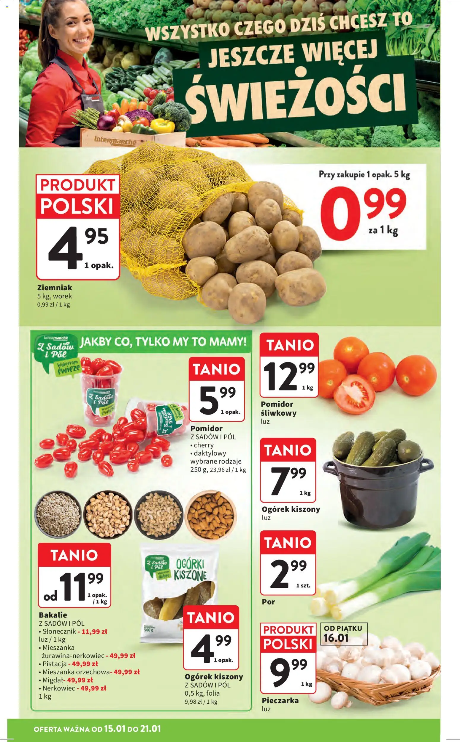 Intermarche Gazetka od 15.01.2026 | Strona: 18 | Produkty: Słonecznik, Ogórki