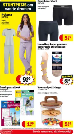 Pyjama, Pyjama M t/m XL. Alleen verkrijgbaar in de winkel. - Voorbeeld van een folder van Kruidvat, geldig van 24.03.2026 | Pagina: 54 | Producten: Kan, Pyjama