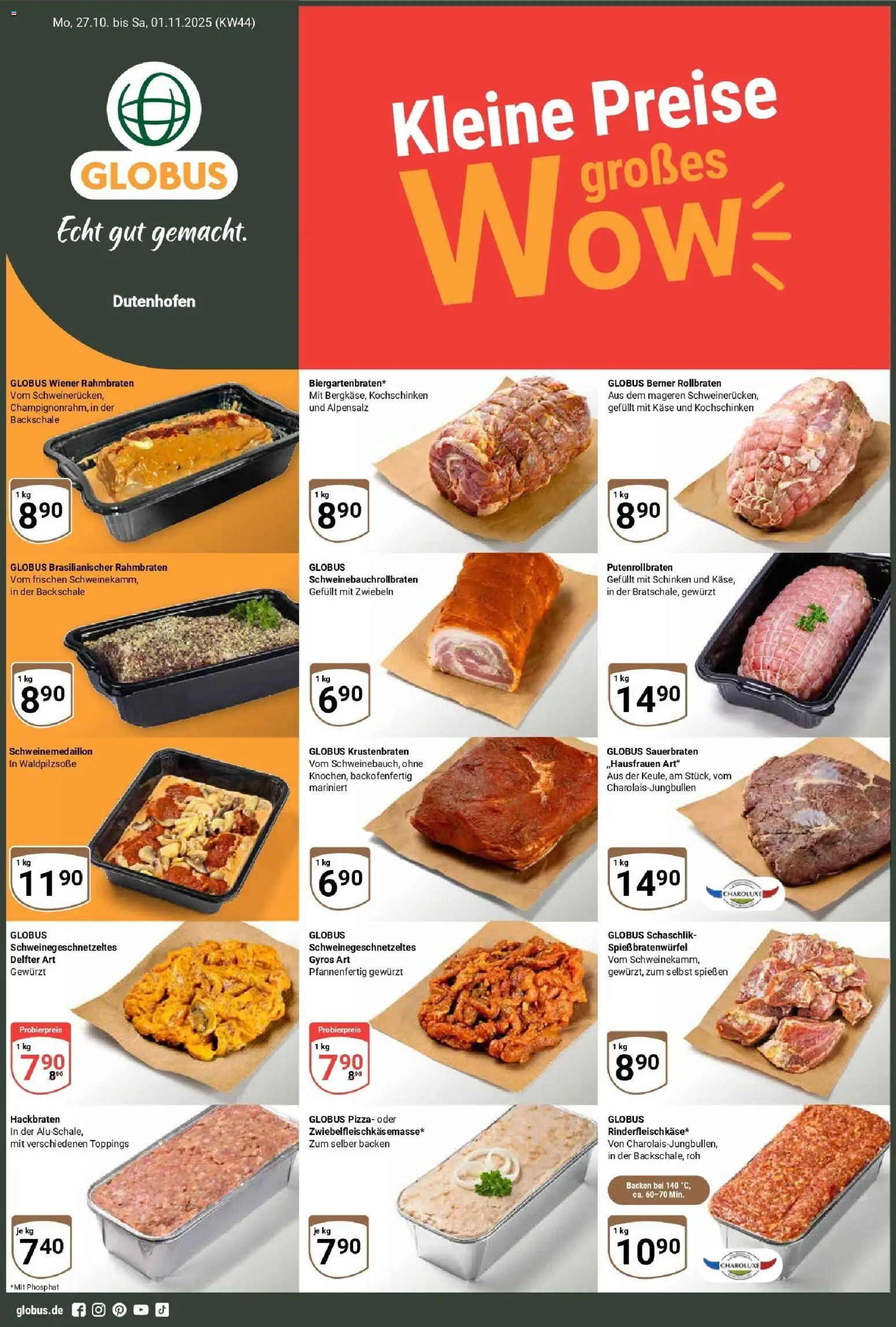 Globus prospekt Wetzlar-Dutenhofen	 – gültig ab 26.10.2025 | Seite: 1 | Produkte: Käse, Gyros, Zwiebeln, Schinken