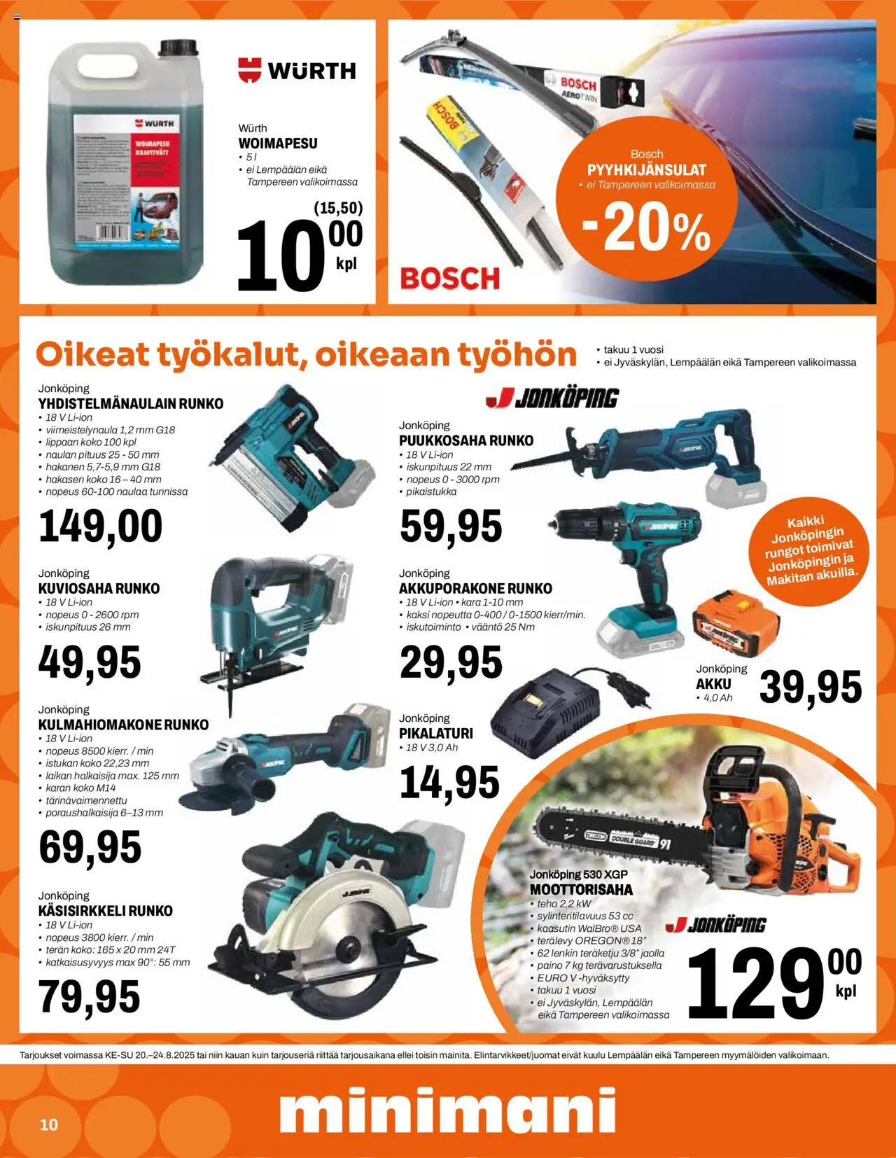  | Sivu: 10 | Tuotteet: Moottorisaha, Akku