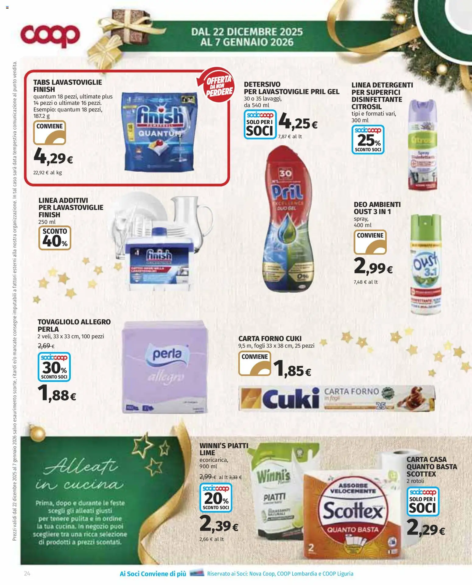 Volantino COOP del 22.12.2025 | Pagina: 24 | Prodotti: Lime, Lavastoviglie, Forno, Carta forno