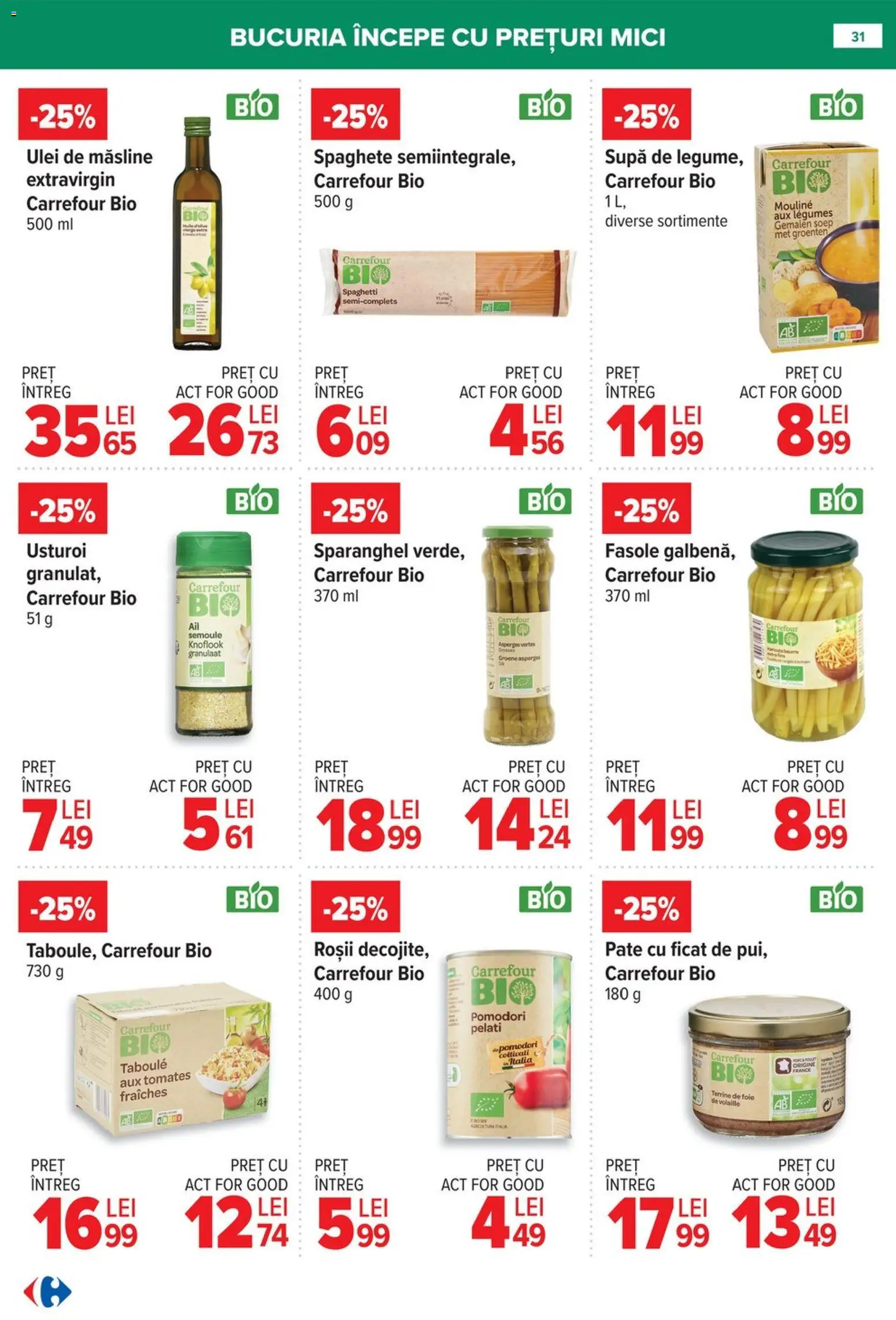 Noul catalog Carrefour – valabil de la 08.01.2026 | Pagină: 31 | Produse: Pate, Ulei, Roșii, Usturoi