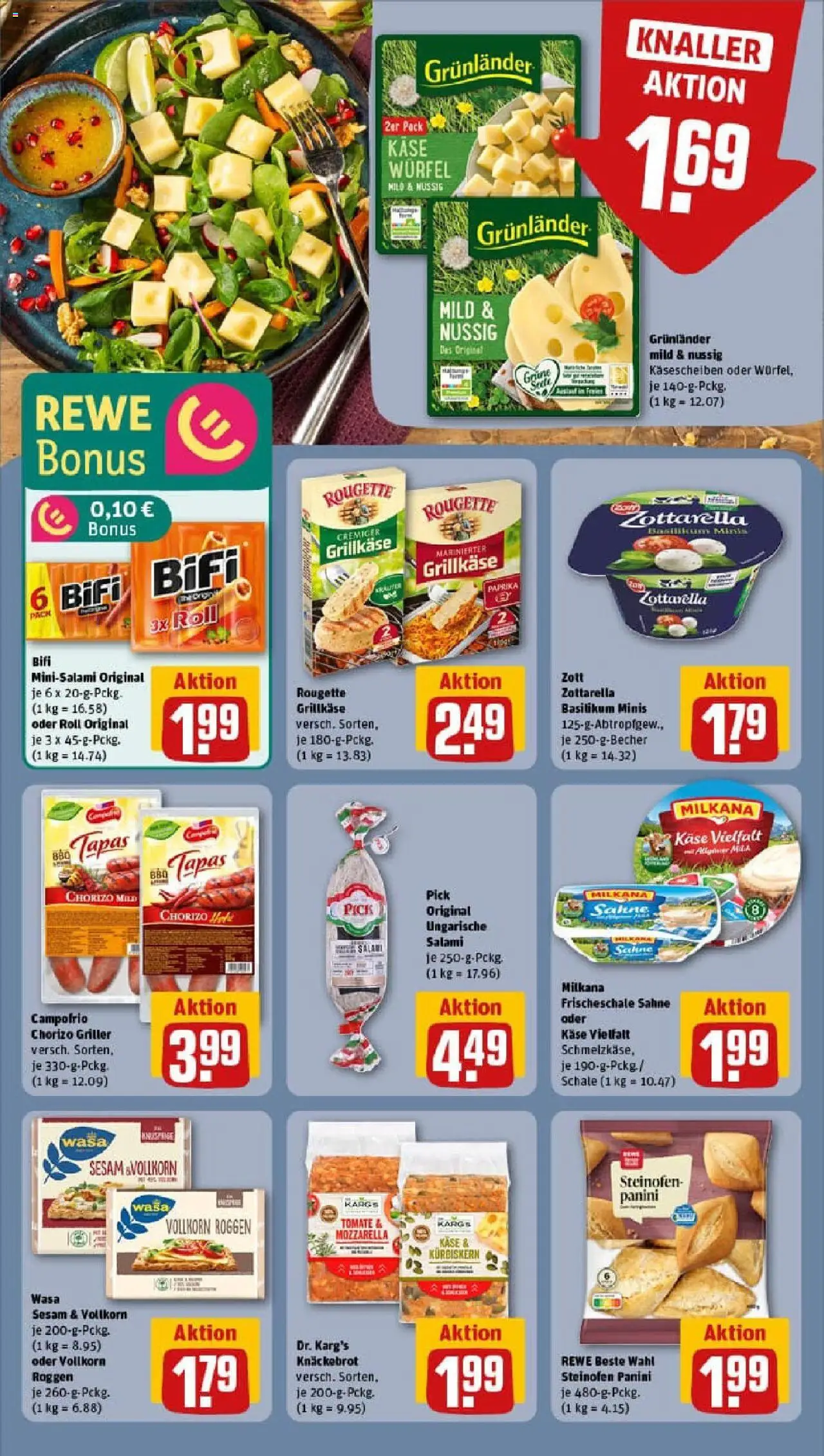 Rewe prospekt Grünberg	 - gültig ab dem 27.07.2025 | Seite: 14 | Produkte: Käse, Mozzarella, Paprika, Griller