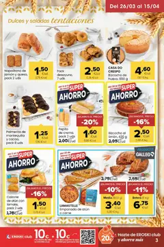 Vista previa Eroski folleto válido desde el 26.03.2026 | Página: 3 | Productos: Jamón, Bizcocho, Συσκευή ροής