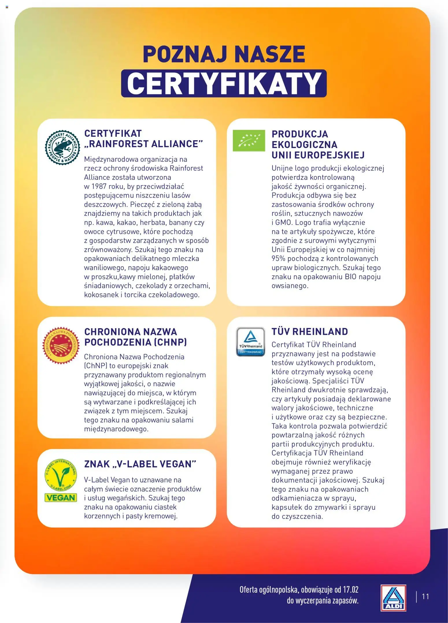 Aldi Polsko leták - Rozsmakuj się w polecanych produktach od 23.02.2026 | Strana: 11 | Produkty: Vegan, Banány