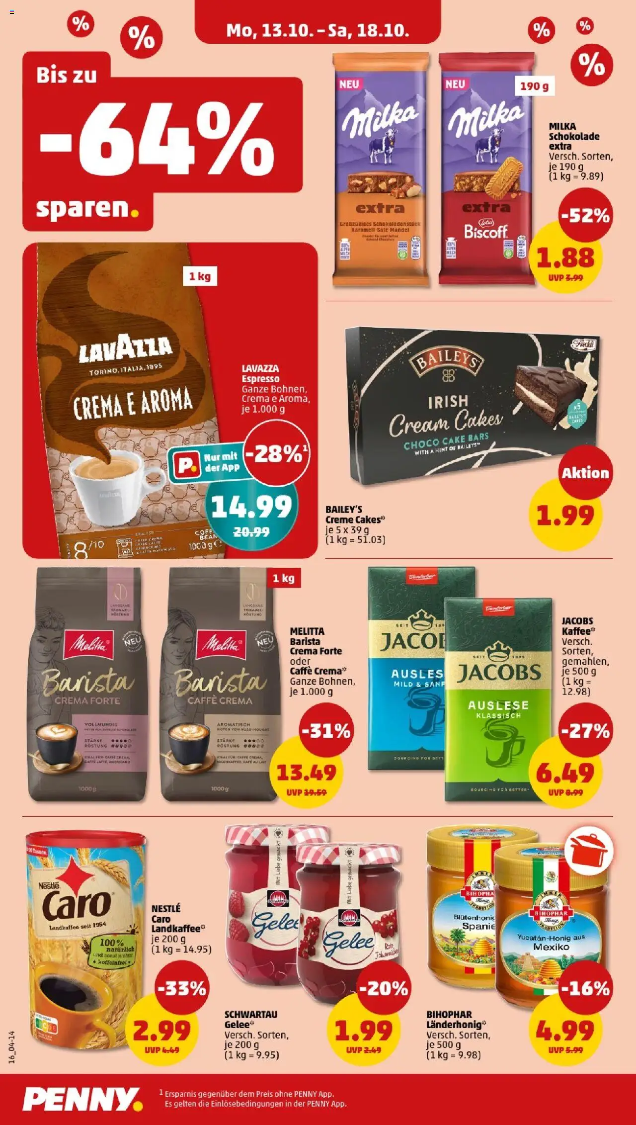 Penny - Baden-Württemberg – gültig ab 13.10.2025 | Seite: 20 | Produkte: Melitta, Bett, Schokolade, Creme
