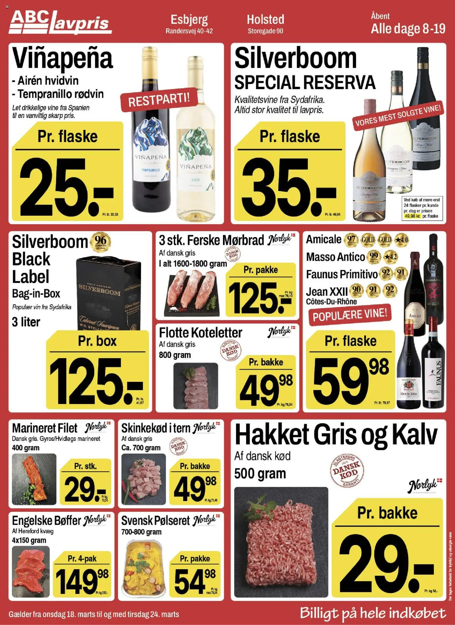 Abc Lavpris tilbudsavis – gyldig fra 18.03.2026 | Side: 5 | Produkter: Vin, Bøffer, Koteletter