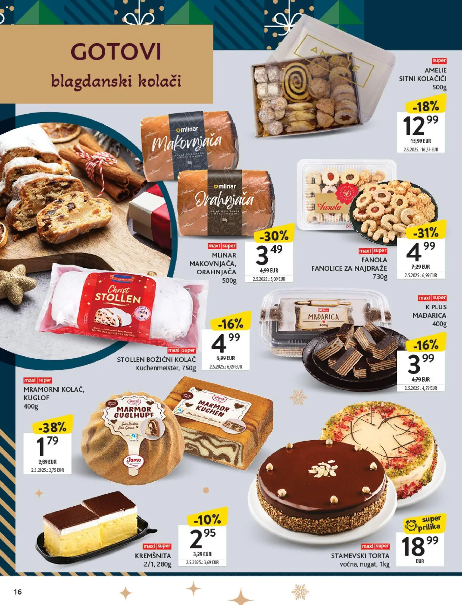 Konzum katalog | vrijedi od 01.12.2025 | Stranica: 16 | Proizvodi: Kolačići, Torta
