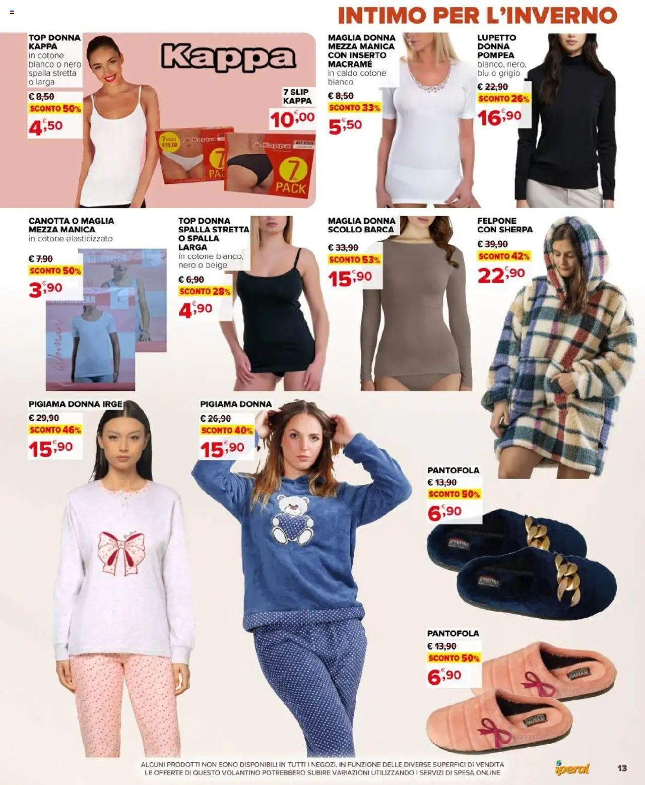 Volantino Iperal del 01.10.2025 | Pagina: 13 | Prodotti: Canotta, Intimo, Pigiama, Top