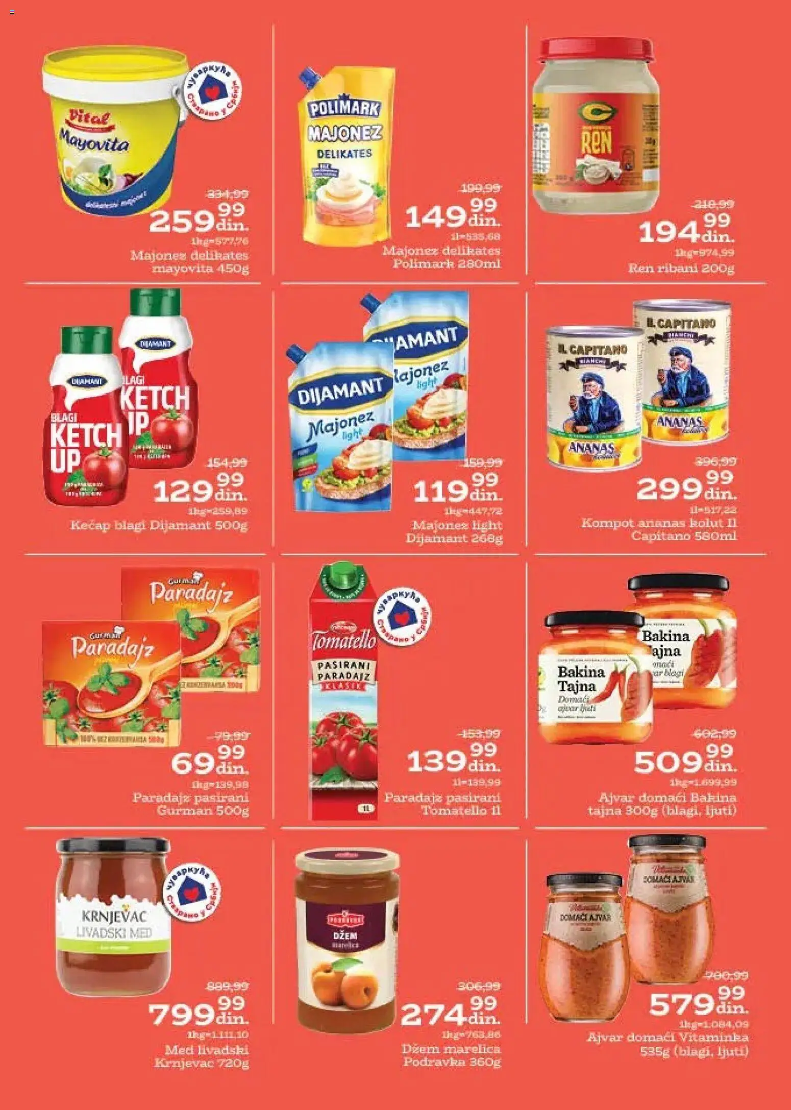 Univerexport katalog - važi od 10.11.2025 | Strana: 6 | Proizvode: Ananas, Majonez, Pasirani paradajz, Med