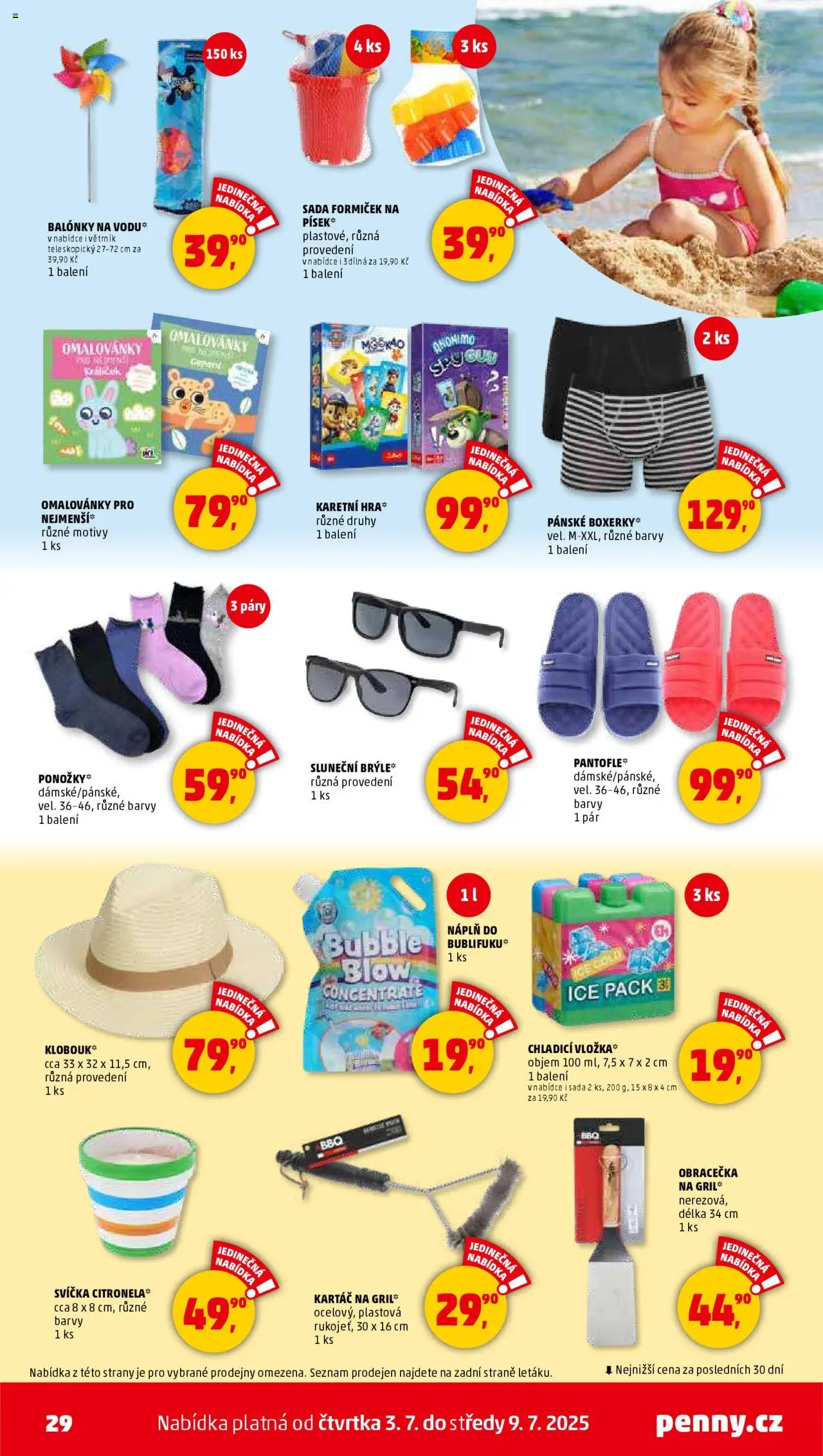 Penny Market leták - Čtvrtečník od 03.07.2025 | Strana: 29 | Produkty: Balonky, Obracečka, Barvy, Sluneční brýle