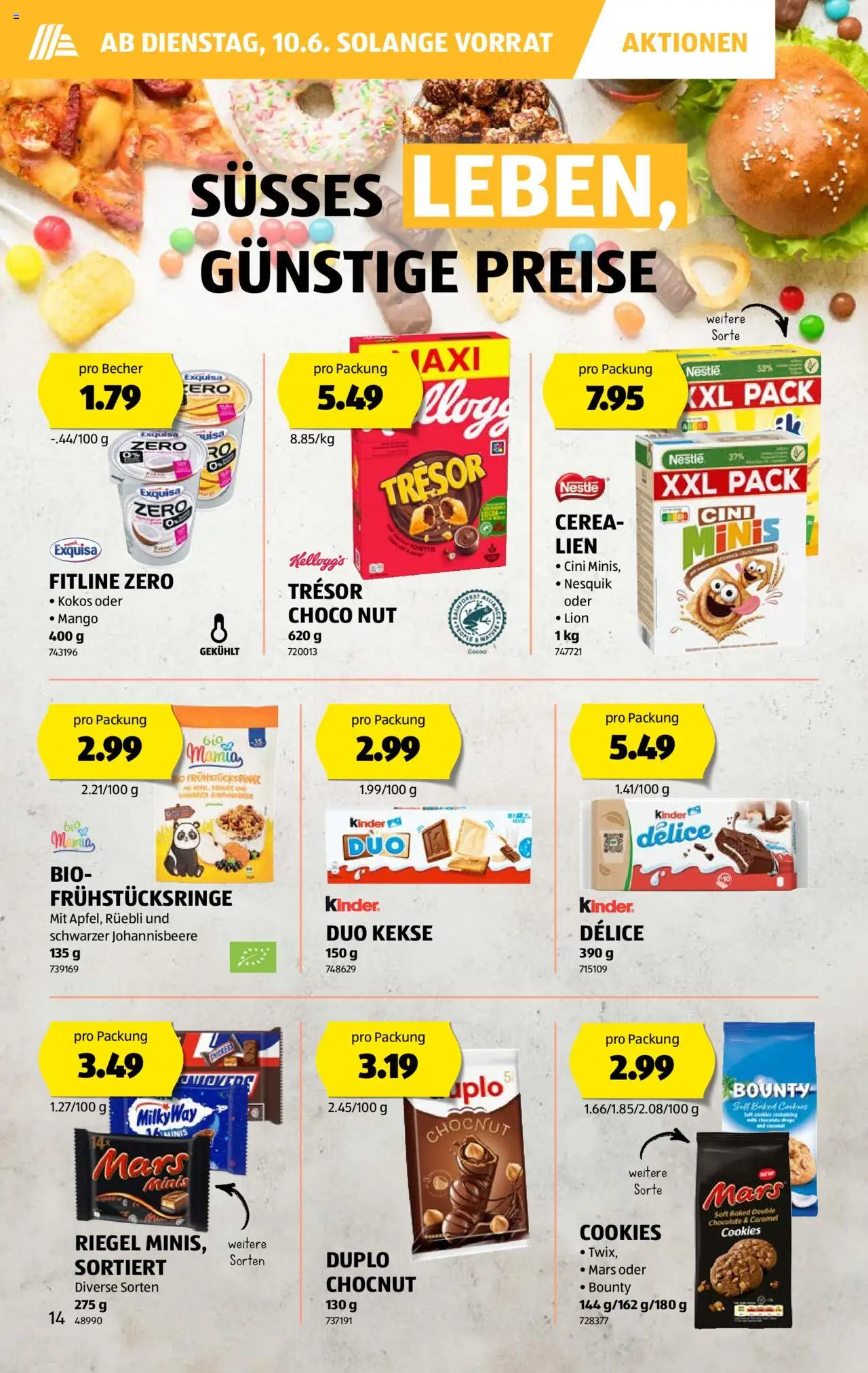 Aldi Aktionen ab 05.06.2025 | Seite: 14 | Produkte: Mars, Mango, Kekse