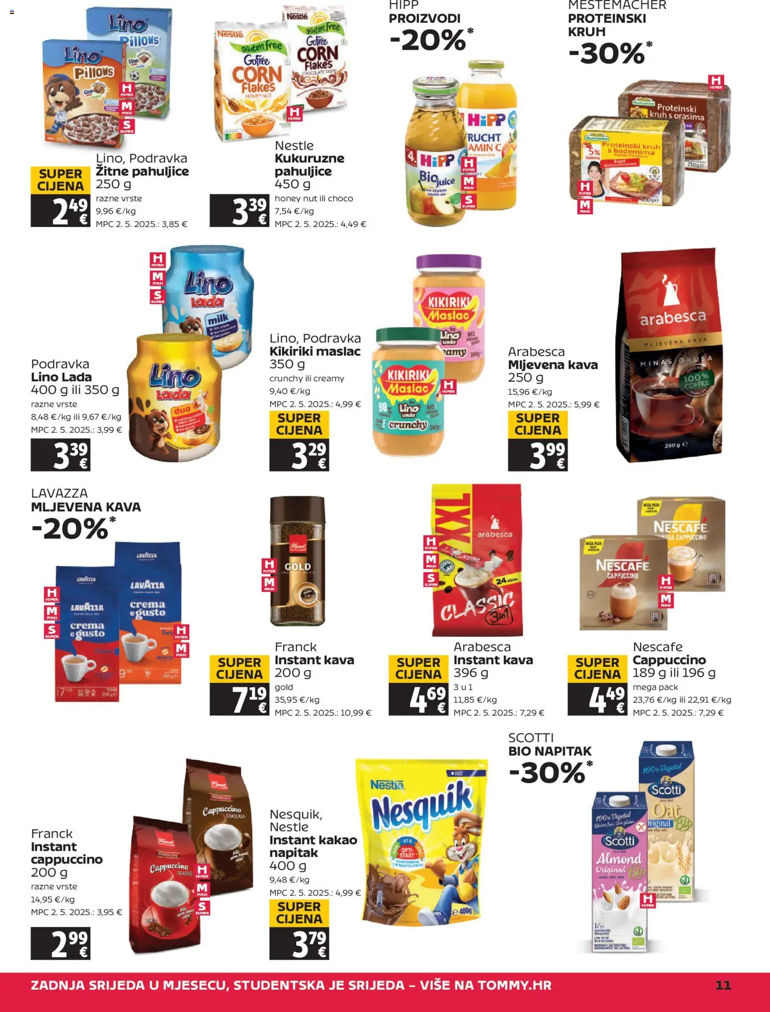 Tommy katalog | vrijedi od 23.04.2026 | Stranica: 11 | Proizvodi: Kava instant, Kruh, Arabesca, Cappuccino