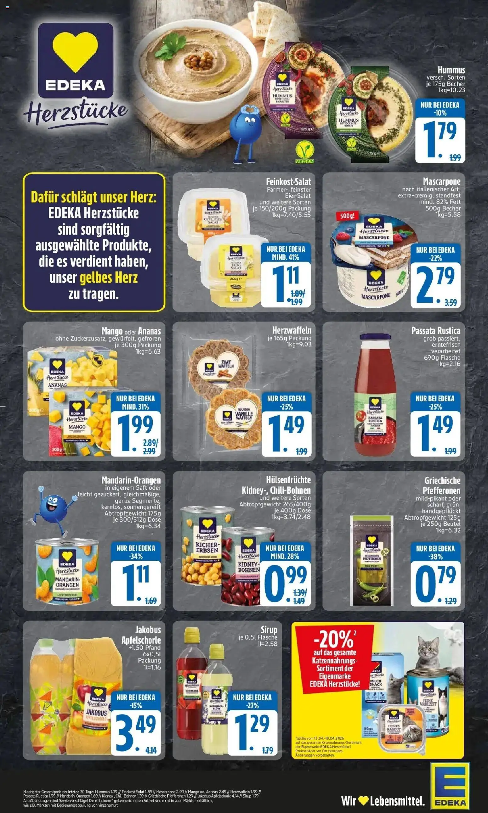 Edeka prospekt Garching	 – gültig ab 13.04.2026 | Seite: 2 | Produkte: Apple, Mango, Saft, Erbsen