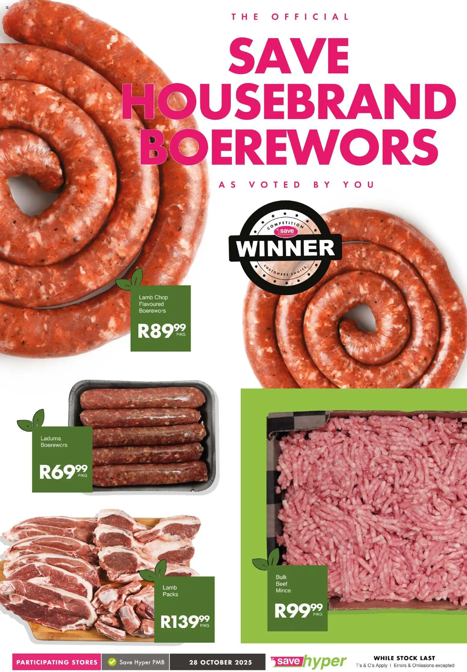 New Save catalogue – valid from 28.10.2025 | Page: 6 | Products: Boerewors, Beef, Stock