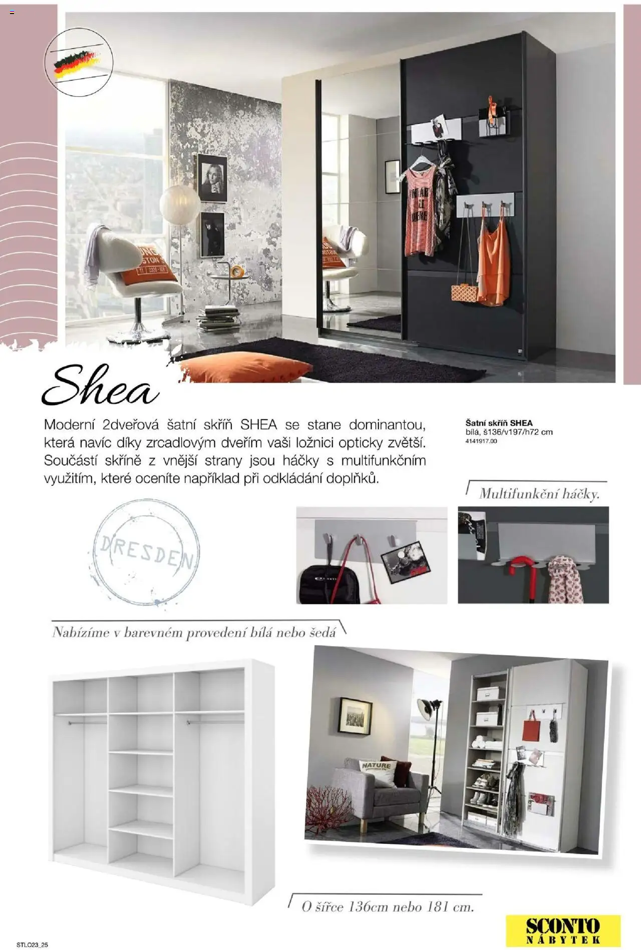 Sconto nábytek katalog - Ložnice od 01.01.2025 | Strana: 25 | Produkty: Skříně, Nábytek, Šatní skříň, Skříň