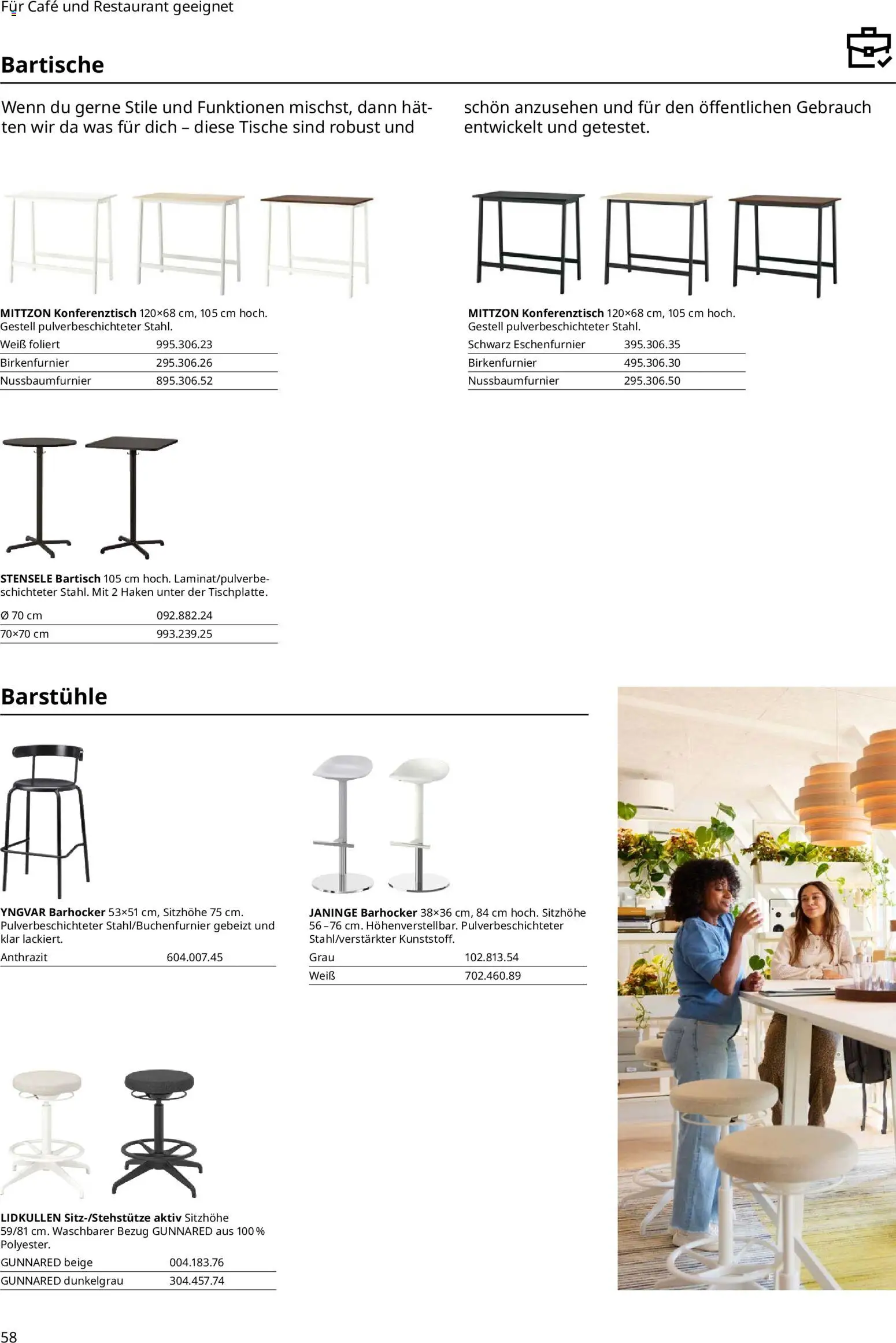 Ikea Essplatz – gültig ab 02.01.2026 | Seite: 58 | Produkte: Bartisch, Barhocker, Konferenztisch