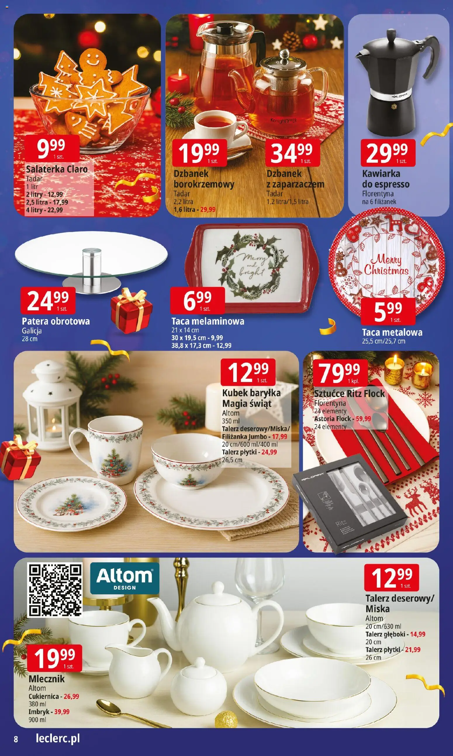 E.Leclerc Gazetka - Prezenty od 02.12.2025 | Strona: 8 | Produkty: Dzbanek, Kawiarka, Sztućce