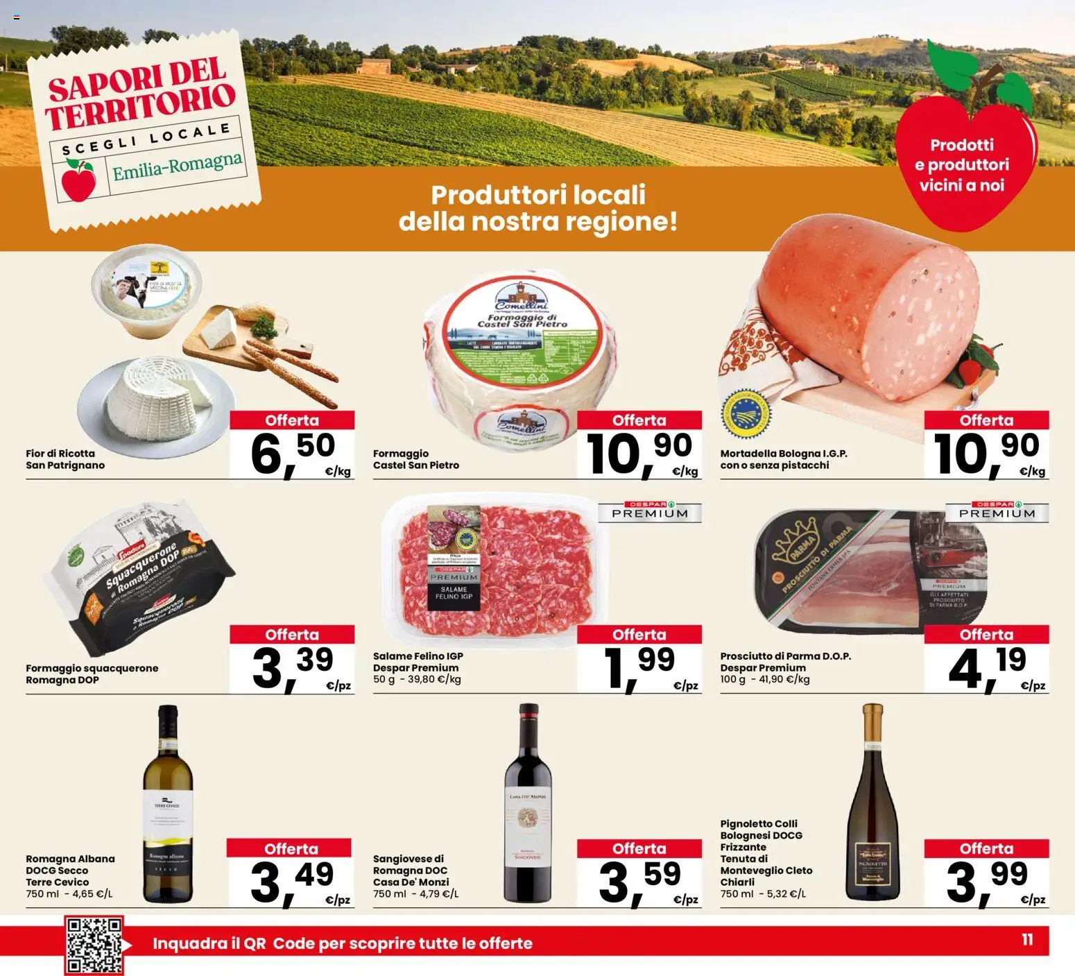 Volantino Eurospar del 13.11.2025 | Pagina: 11 | Prodotti: Prosciutto di Parma, Salame, Mortadella, Pistacchi
