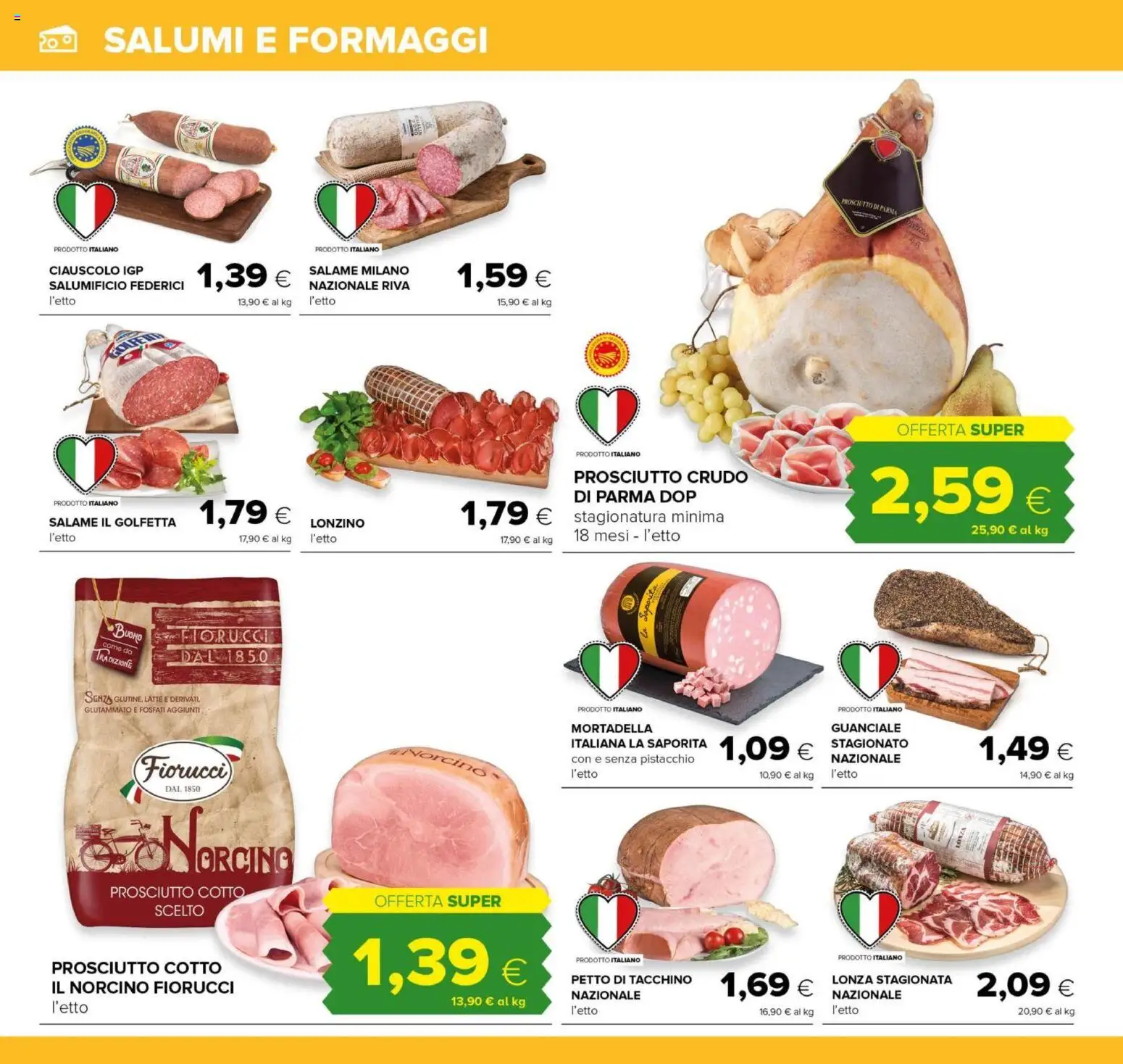 Volantino Tigre del 26.03.2026 | Pagina: 16 | Prodotti: Prosciutto di Parma, Salame, Mortadella, Guanciale