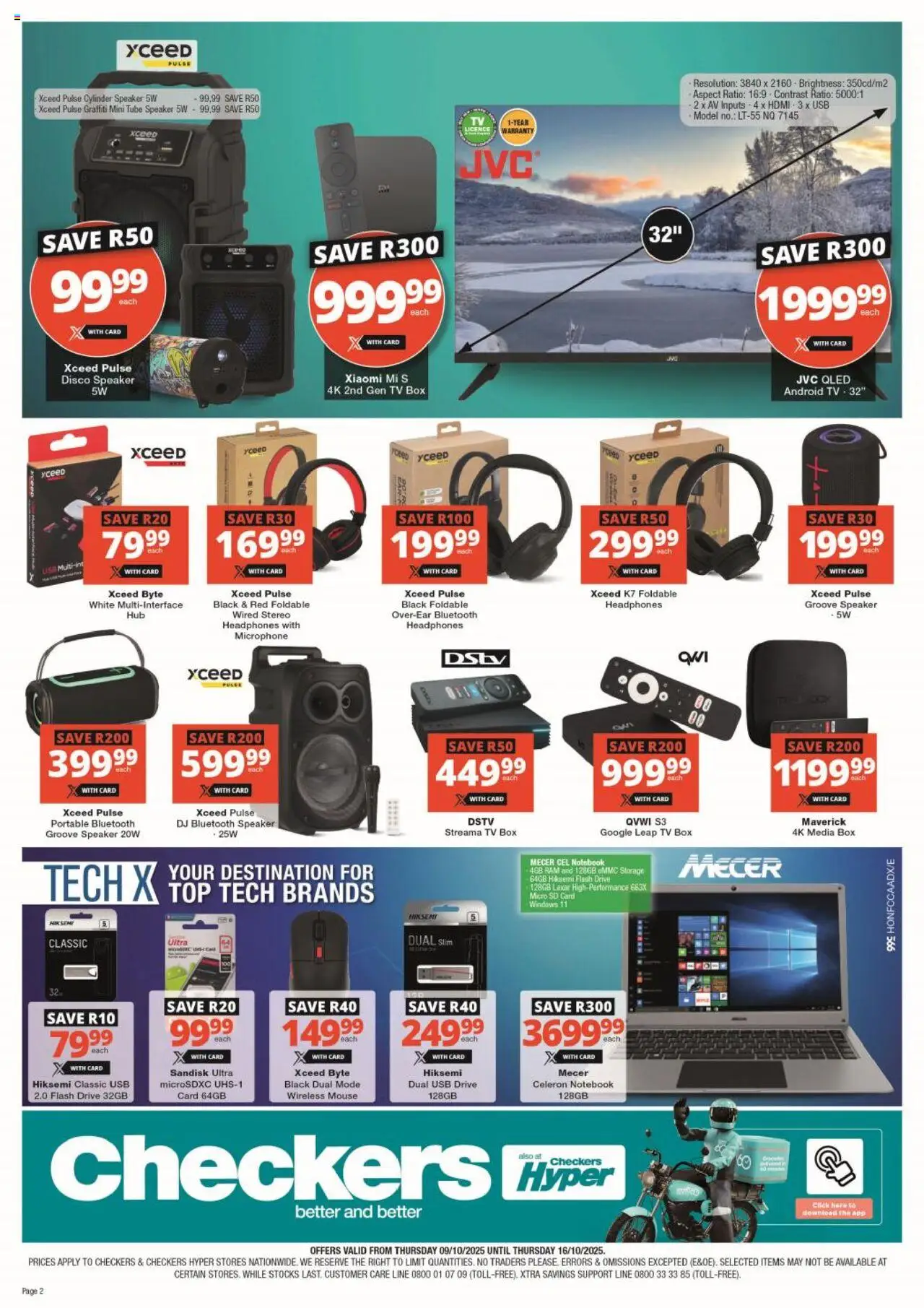 New Checkers catalogue – valid from 09.10.2025 | Page: 2 | Products: Notebook, Mouse, Headphones, USB