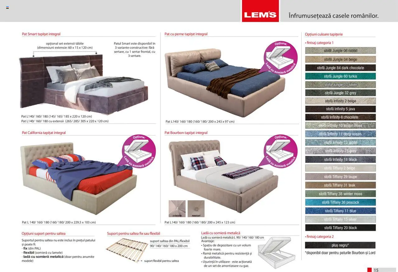 Lem’s catalog - Dormitor Zeppelin – valabil de la 17.11.2023 | Pagină: 15 | Produse: Pat, Saltea, Bourbon