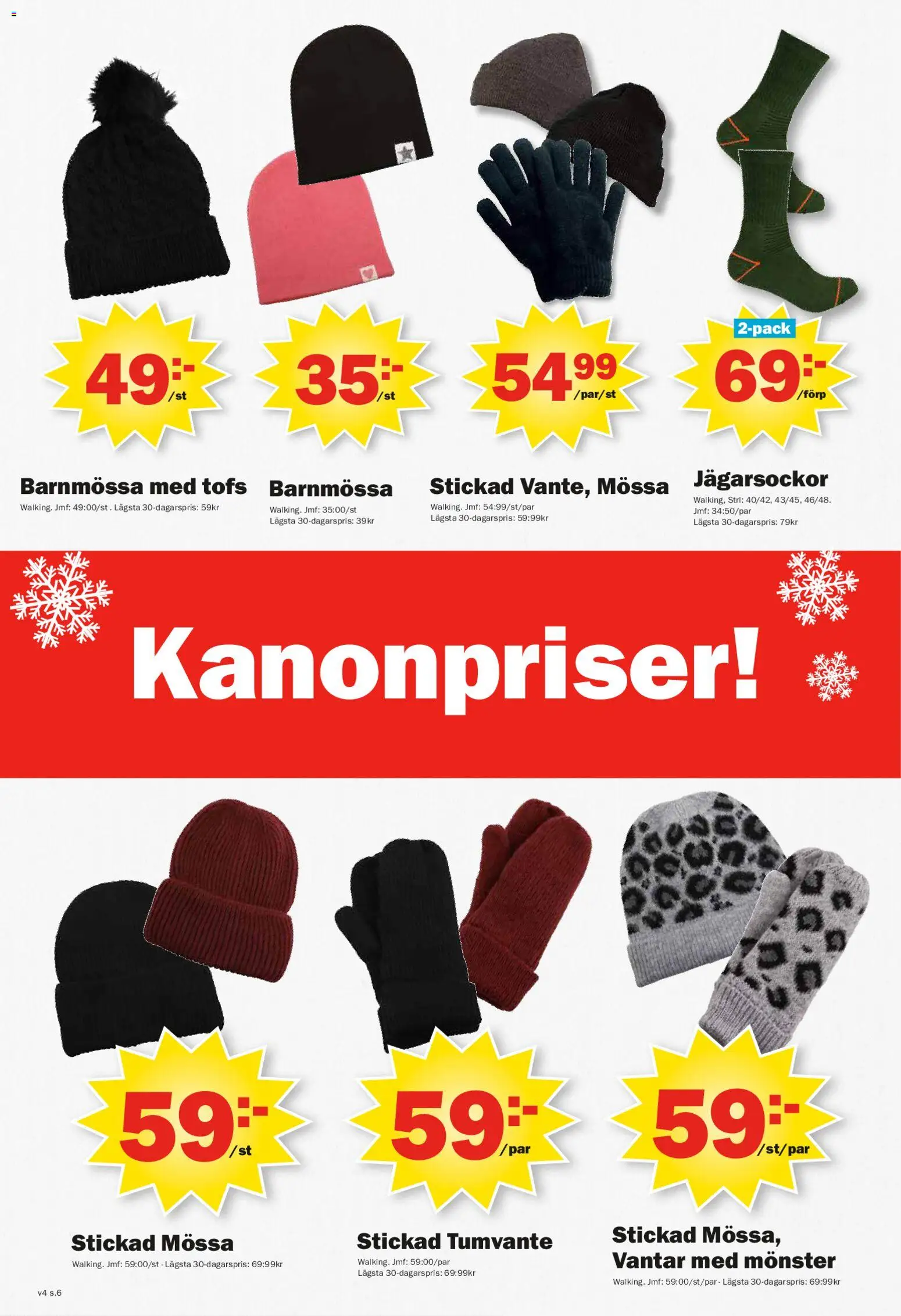 Pekås reklamblad aktuell från 19.01.2026 | Sida: 6 | Produkter: Vantar, Mössa