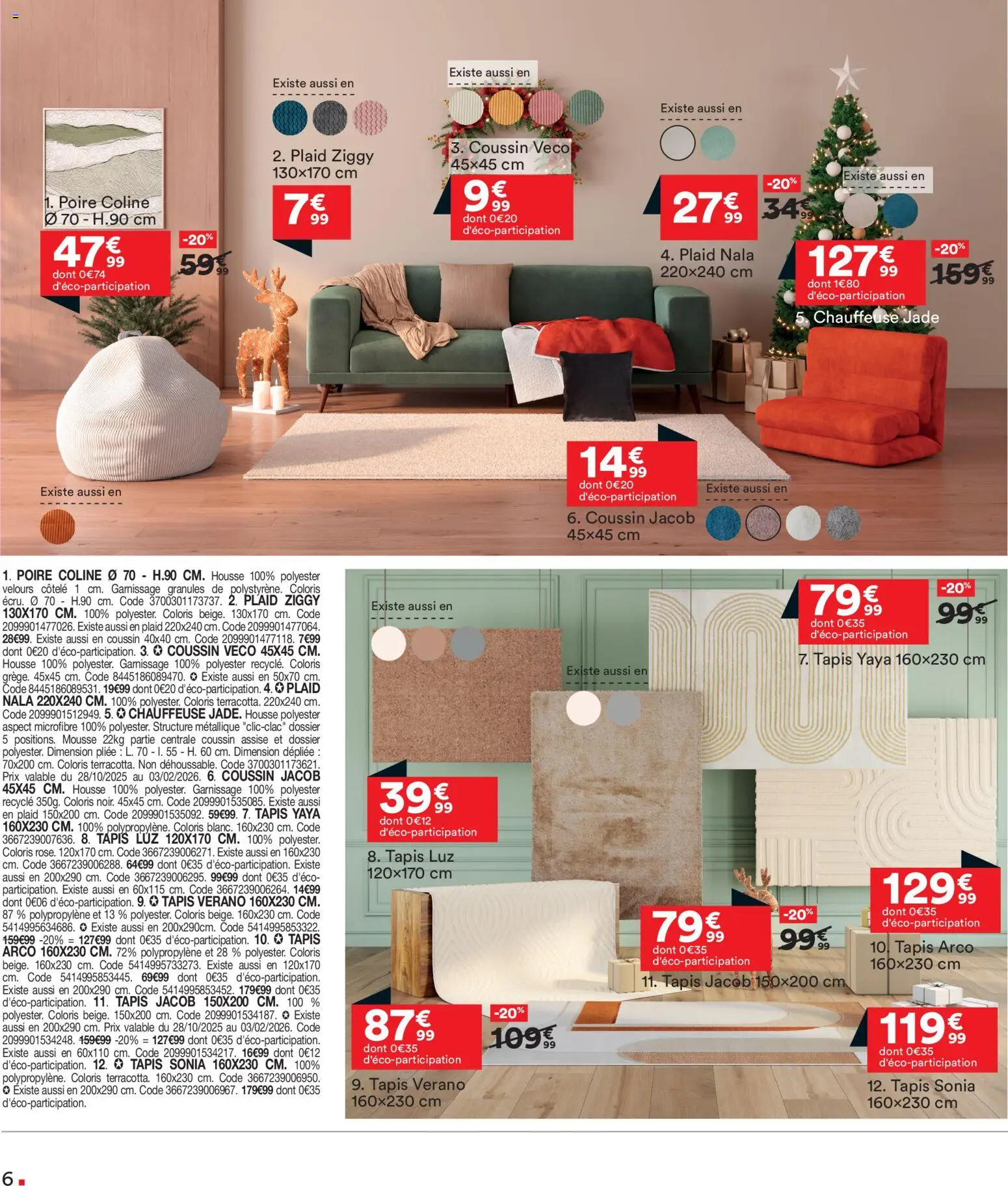 {H1} | Page: 6 | Produits: Poire, Chauffeuse, Mousse, Tapis