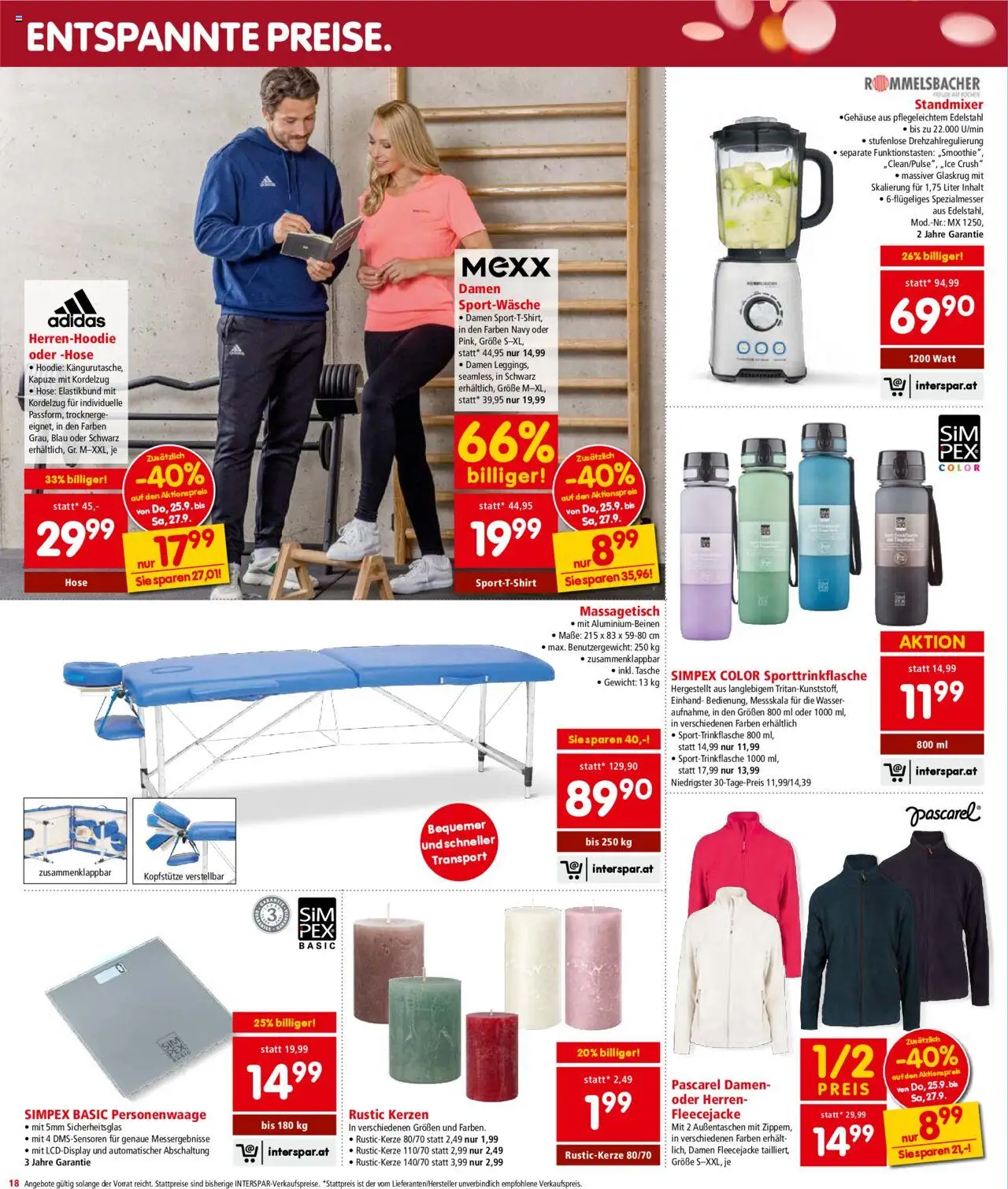 Interspar Flugblatt - Wien gültig ab 25.09.2025 | Seite: 20 | Produkte: Hose, Wasser, Tasche, Gewicht