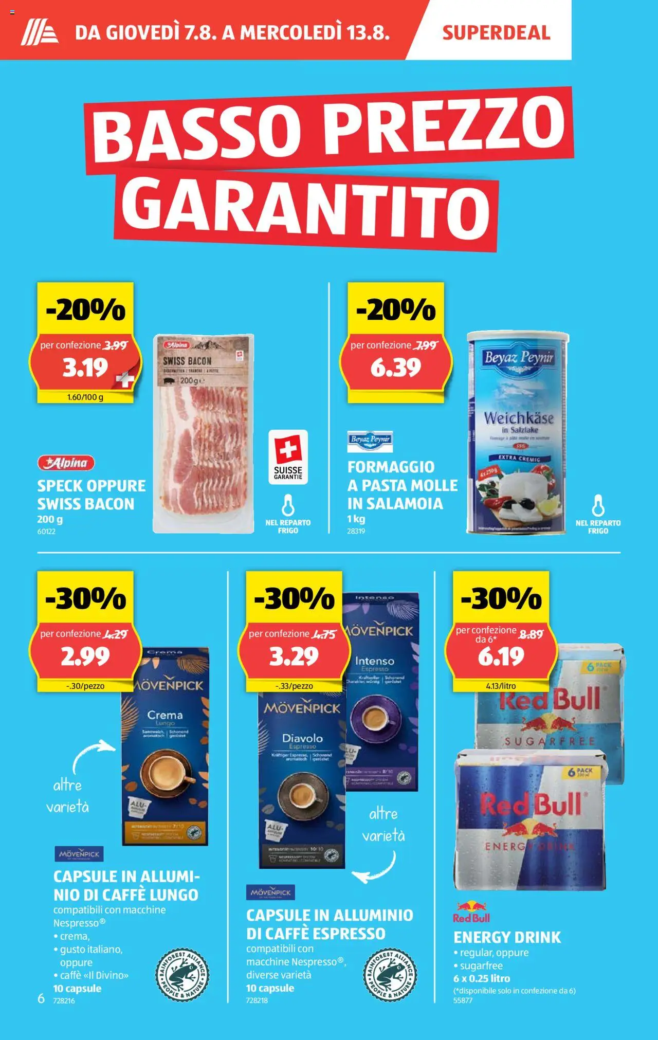 Aldi Volantino ab 07.08.2025 | Seite: 6 | Produkte: Red bull, Pasta