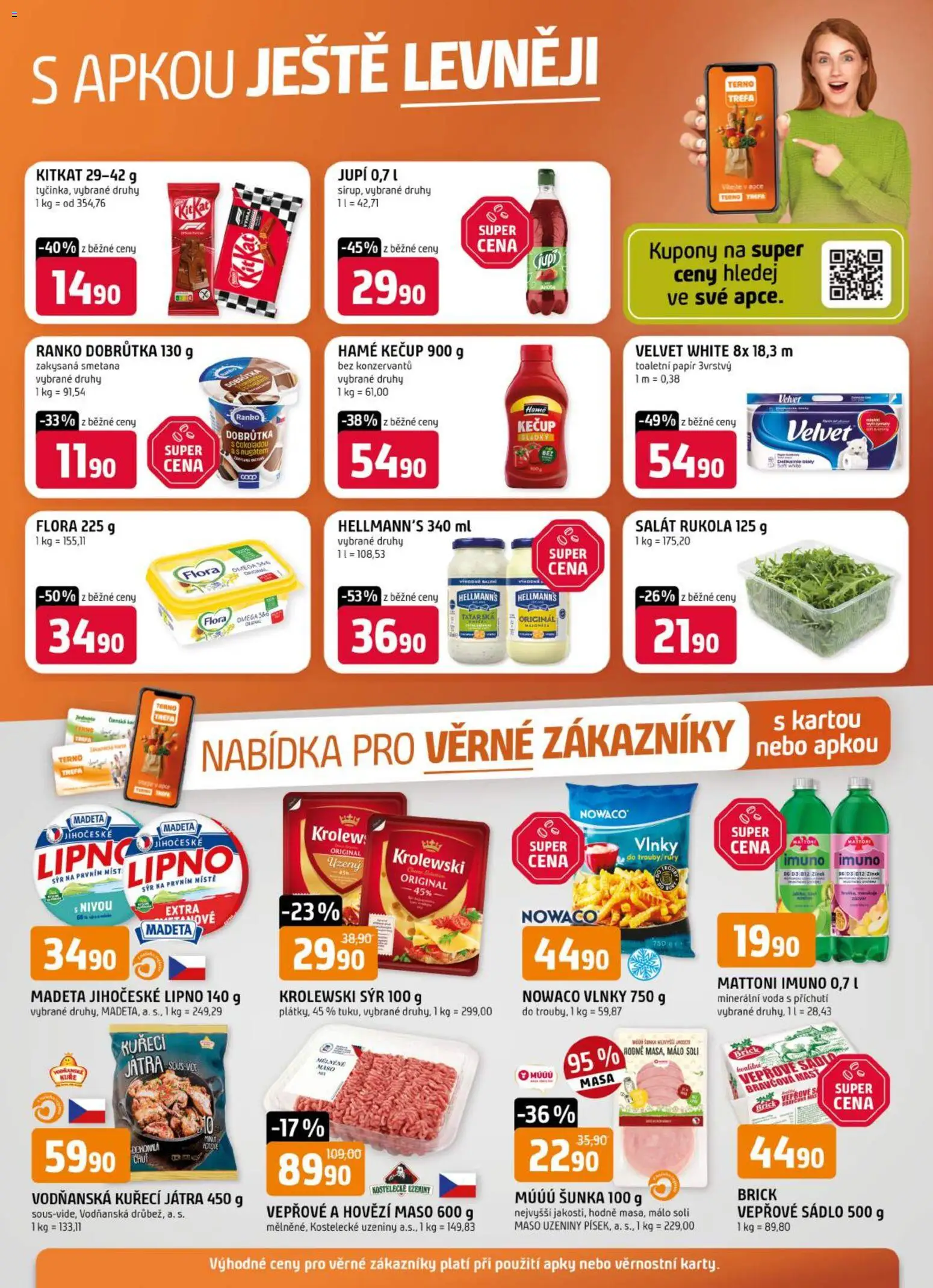 Trefa leták od 29.04.2026 | Strana: 12 | Produkty: Mattoni, Hovězí, Omega, Hellmann's