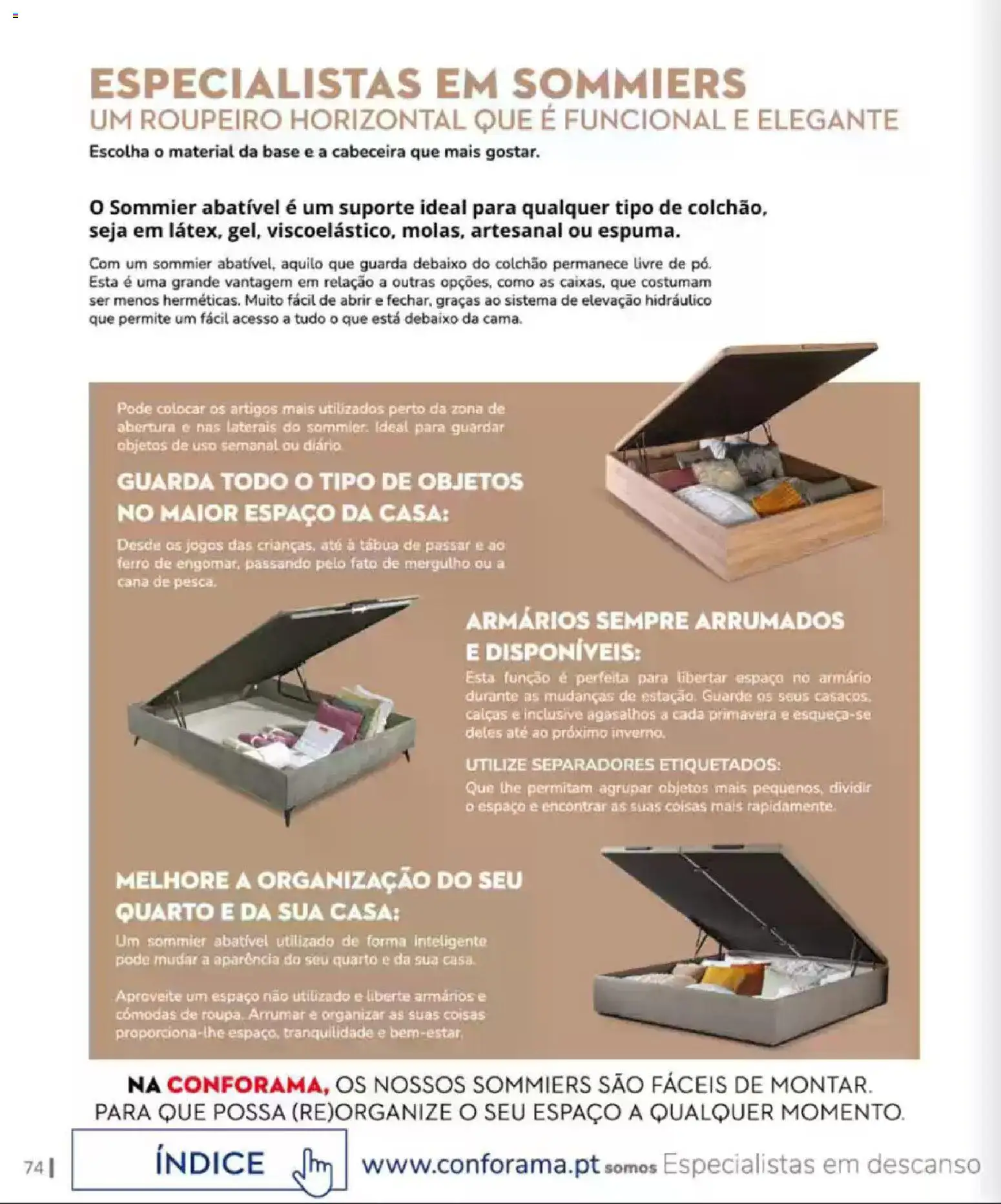 Conforama Camitis │ válido de 05.02.2026 | Página: 74 | Produtos: Tábua de passar, Base, Cómodas, Colchão