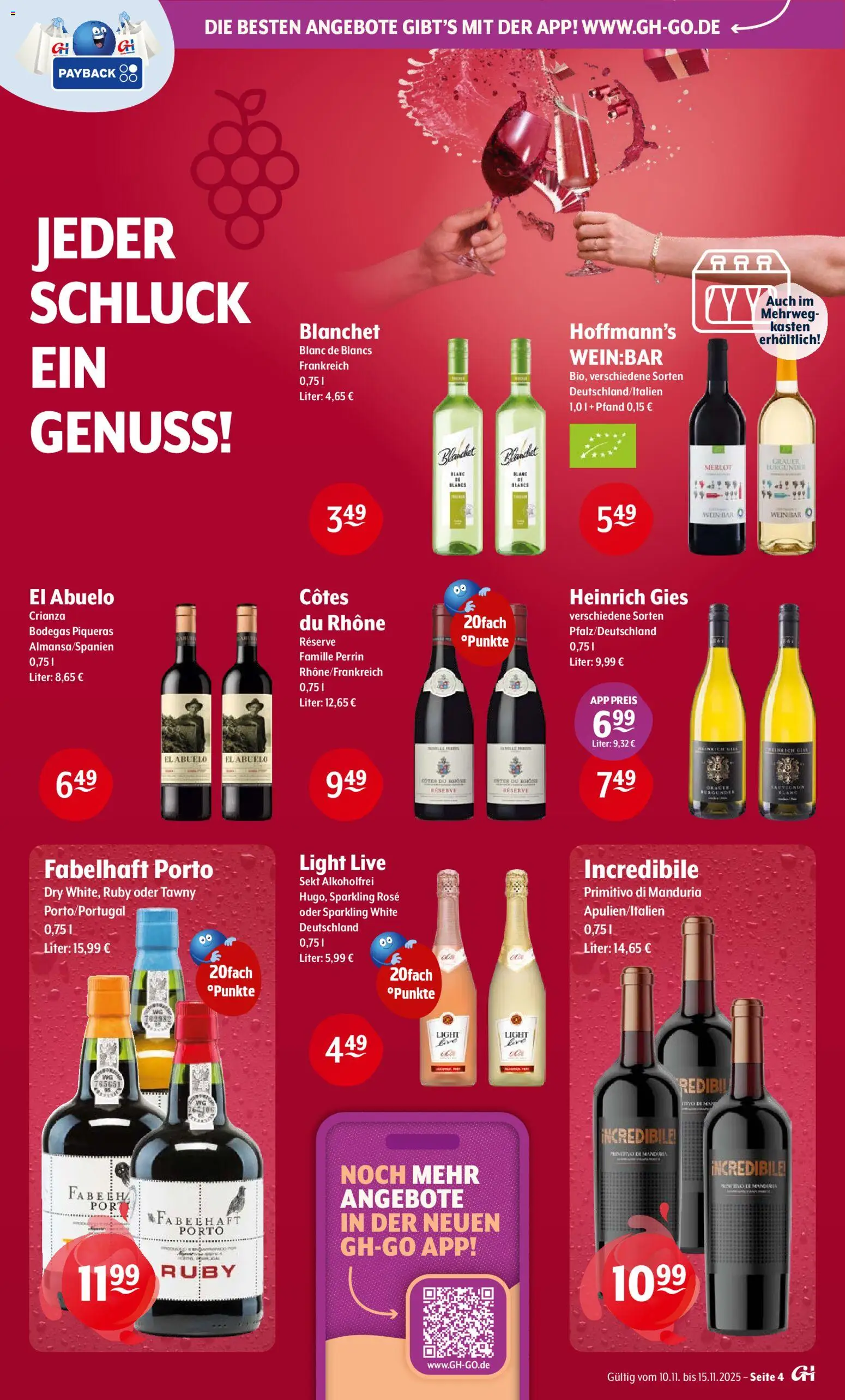 Trink und Spare Prospekt 	 – gültig ab 10.11.2025 | Seite: 4 | Produkte: Sekt, Merlot