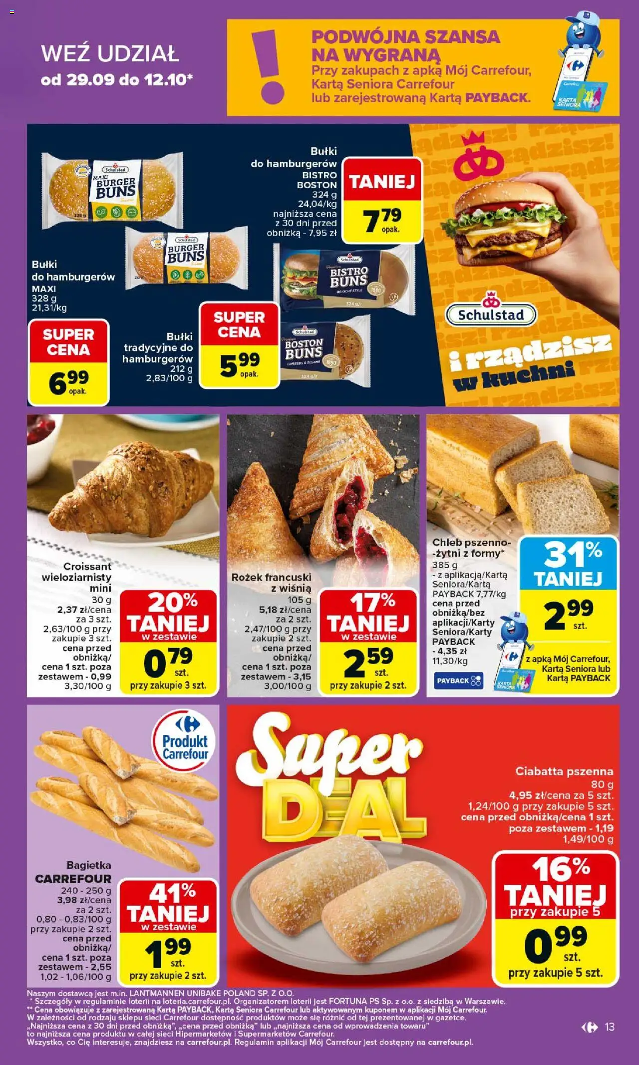 Carrefour Gazetka od 06.10.2025 | Strona: 13 | Produkty: Karta, Bagietka, Chleb, Ciabatta