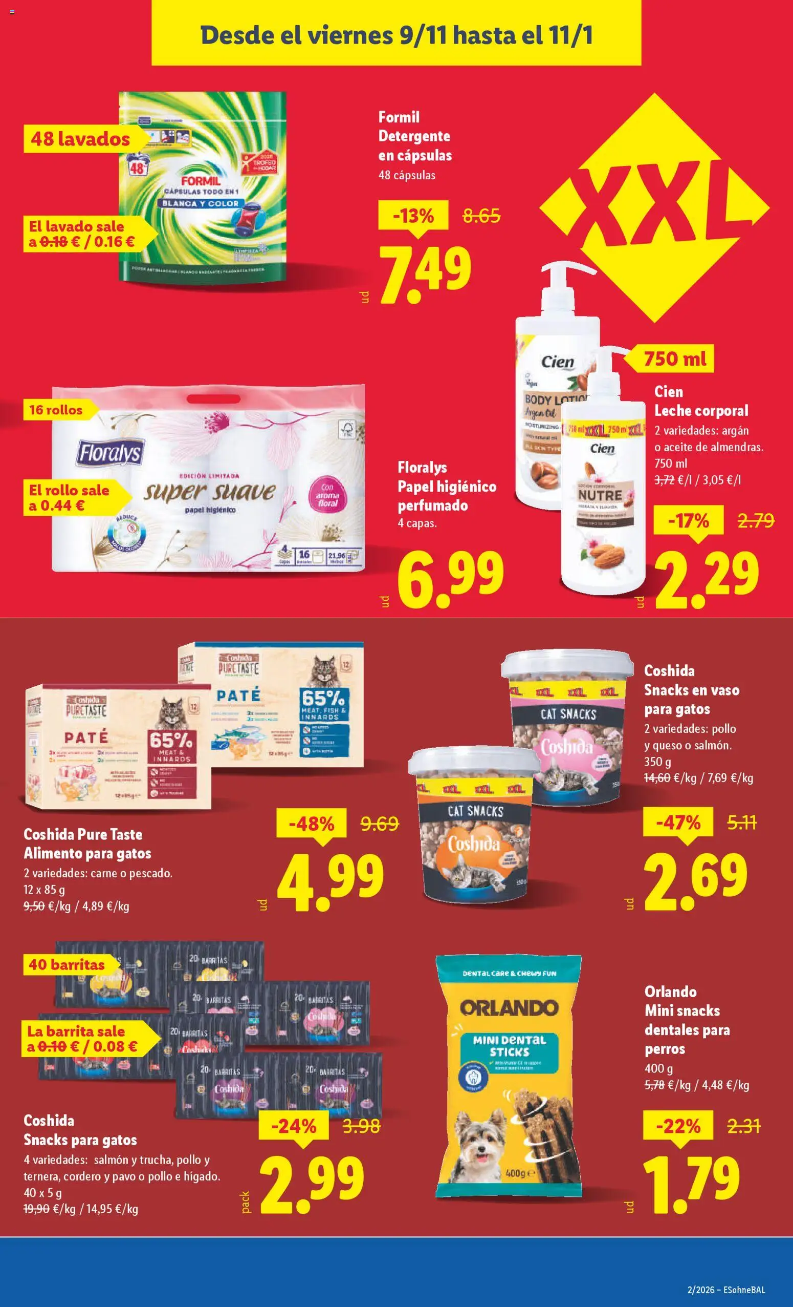 Lidl folleto │ válido desde el 05.01.2026 | Página: 33 | Productos: Leche corporal, Detergente, Paté, Body