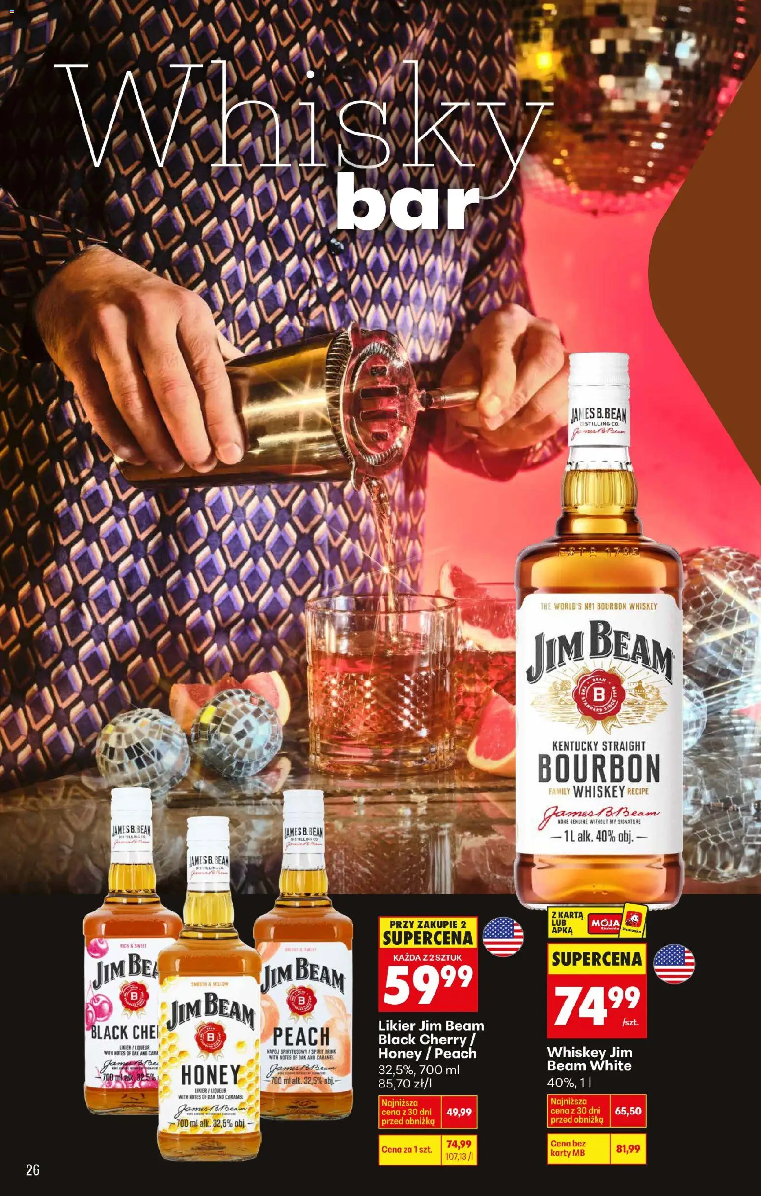 Biedronka gazetka - Czas na toast od 02.01.2026 | Strona: 26 | Produkty: Karta, Bourbon, Jim Beam