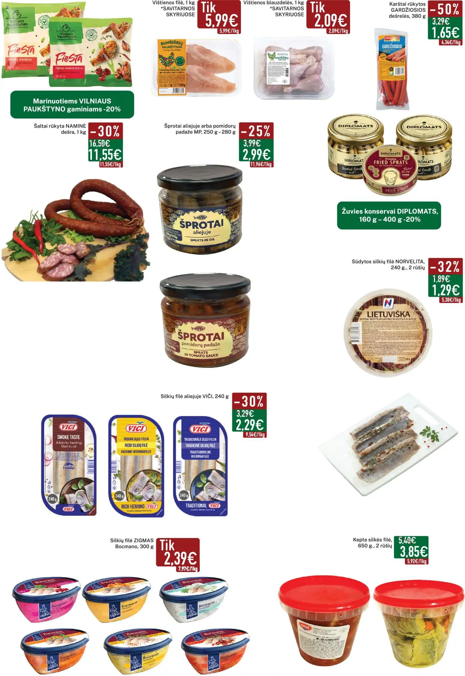 Elimart - TAU akcijos nuo 07.04.2026 | Puslapis: 3 | Prekių: Vištienos, Silkių filė, Konservai