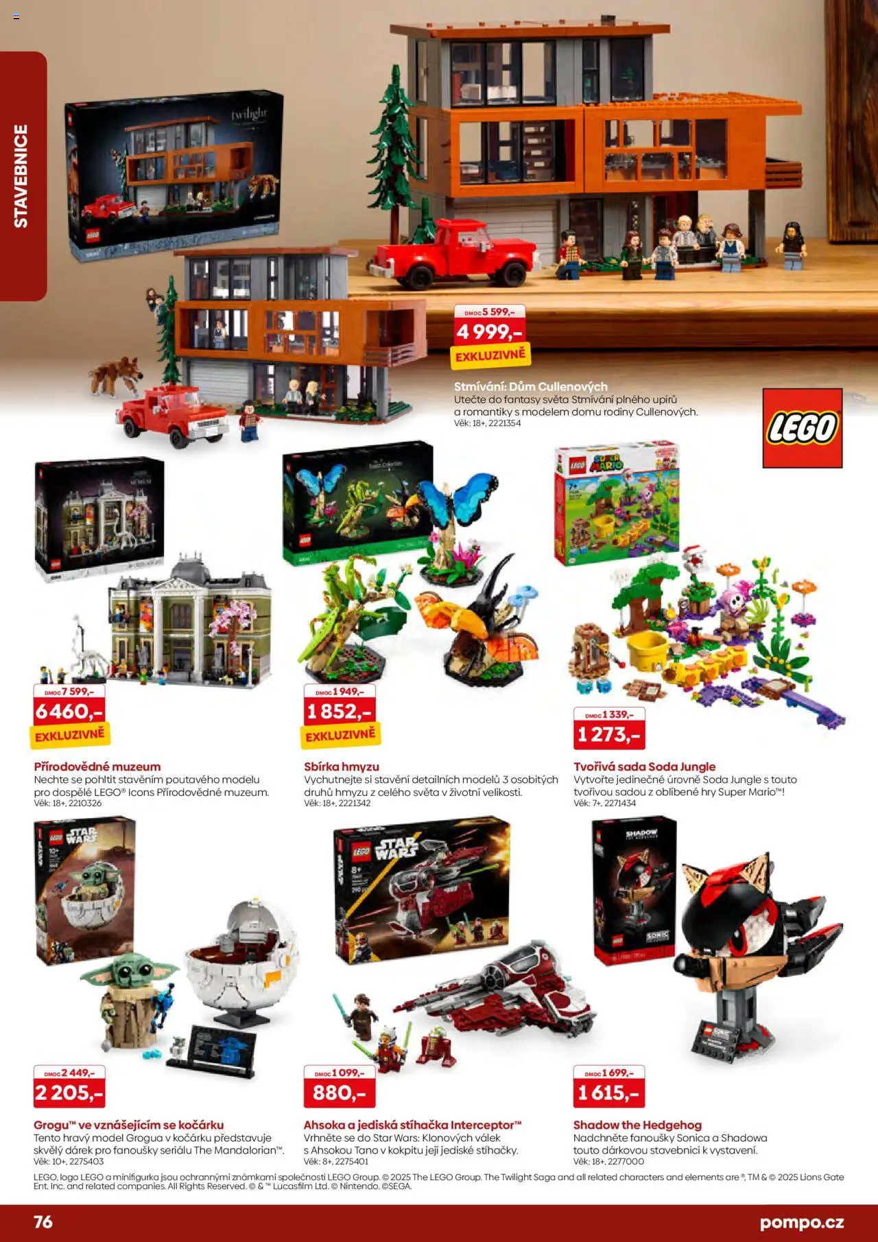 POMPO katalog Vánoce 2025 od 16.10.2025 | Strana: 76 | Produkty: LEGO, Stavebnice