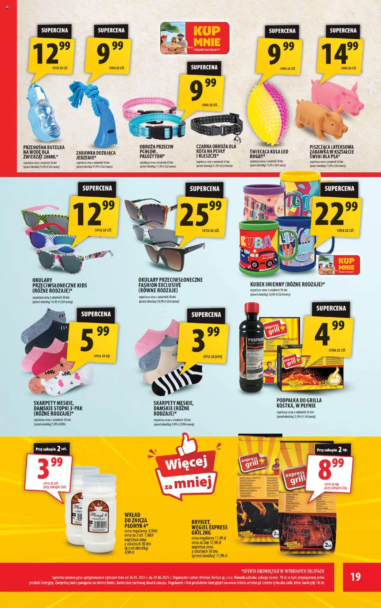 Arhelan Gazetka od 16.06.2025 | Strona: 19 | Produkty: Skarpety, Okulary, Skarpetki, Zabawka dla psa