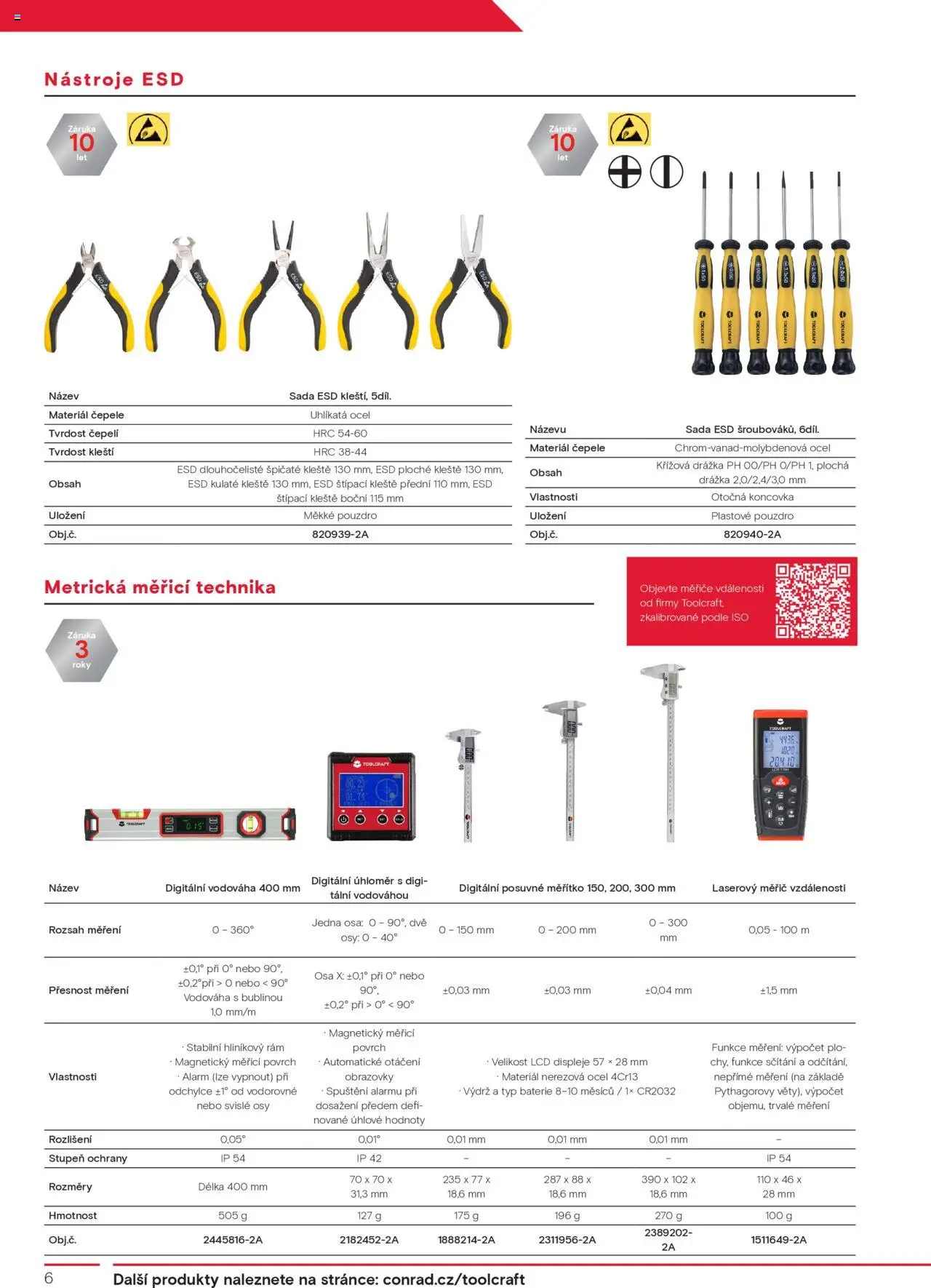Conrad leták - Toolcraft od 11.02.2025 | Strana: 6 | Produkty: Pouzdro, Laserový měřič, Baterie, Digitální úhloměr