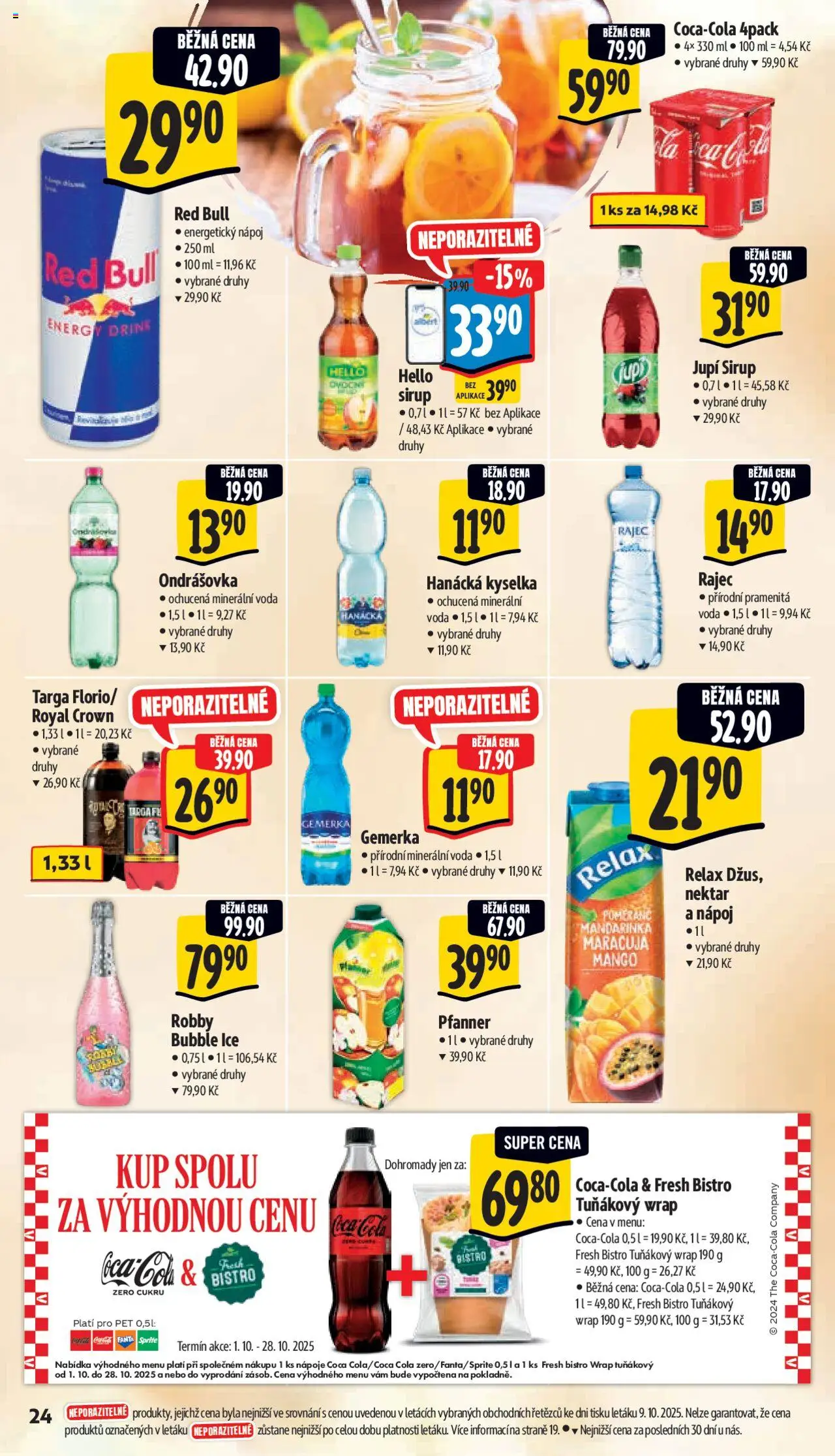 Albert leták - Supermarket od 15.10.2025 | Strana: 33 | Produkty: Mango, Voda, Energetický nápoj, Cola