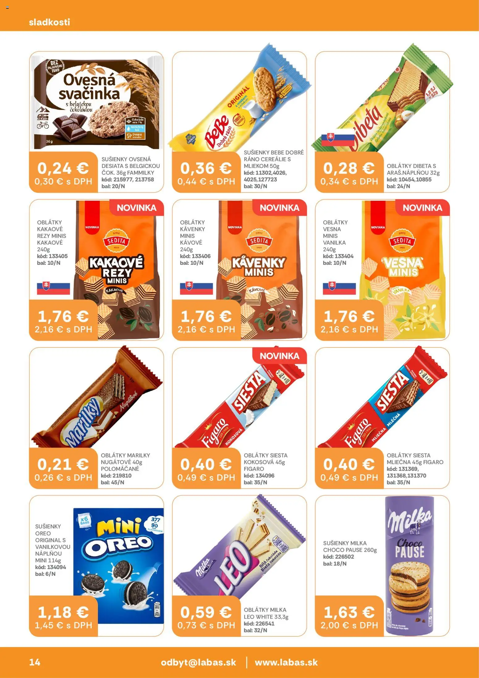 Nové Labaš akcie – leták je platný od 24.04.2026 | Strana: 14 | Produkty: Čokoláda, Cereálie, Milka
