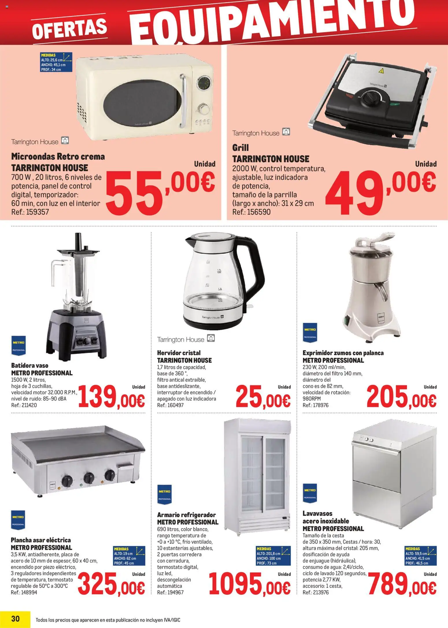 Makro - Precios Canarias │ válido desde el 06.01.2026 | Página: 30 | Productos: Crema, Parrilla, Batidora, Cesta